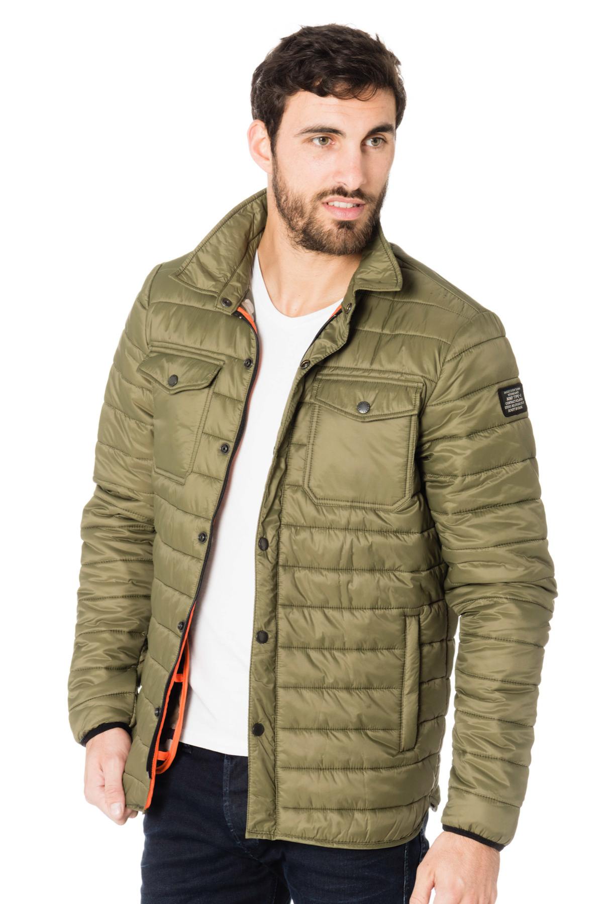 Fine and light Schott khaki down jacket - Image n°1