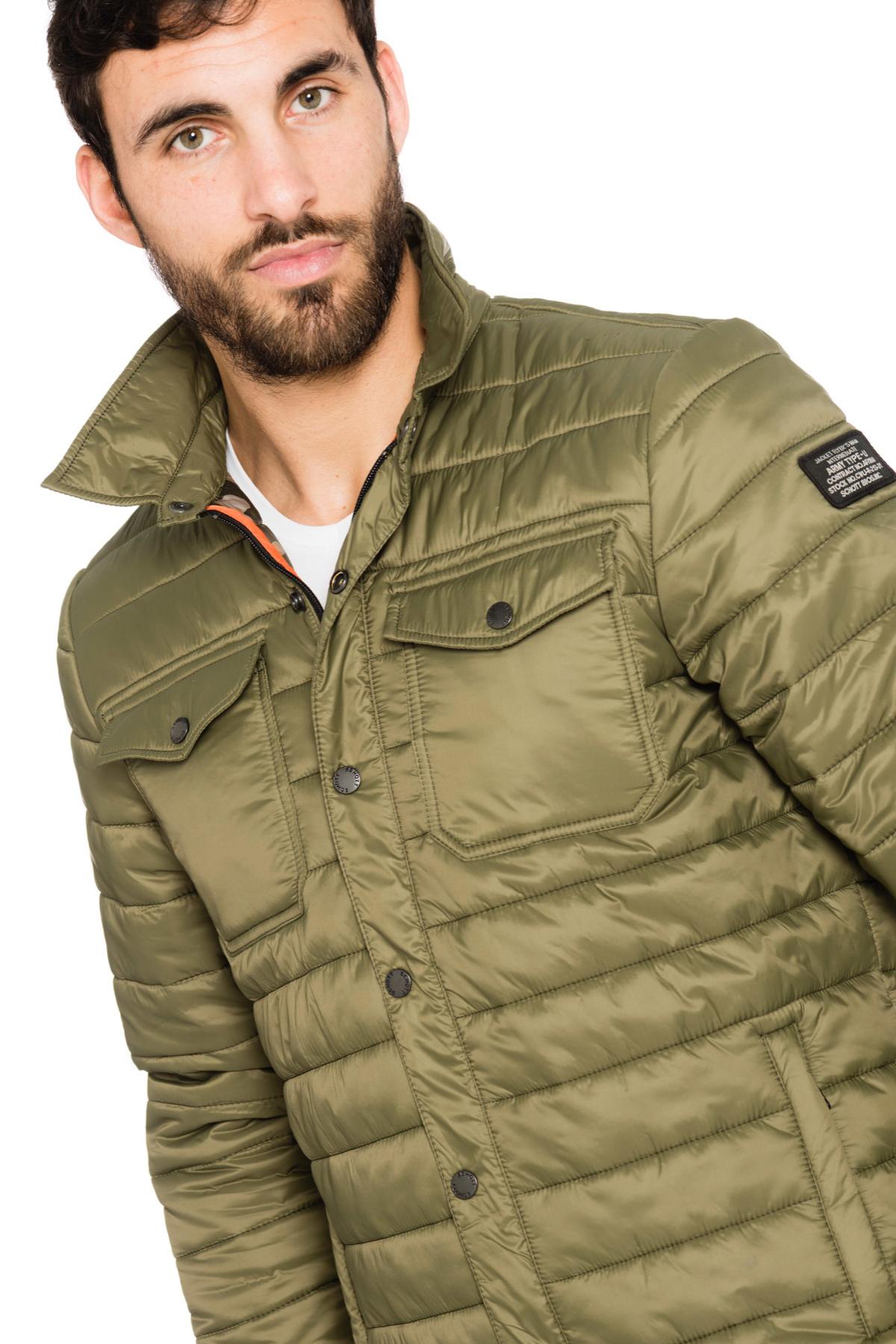 Fine and light Schott khaki down jacket - Image n°6