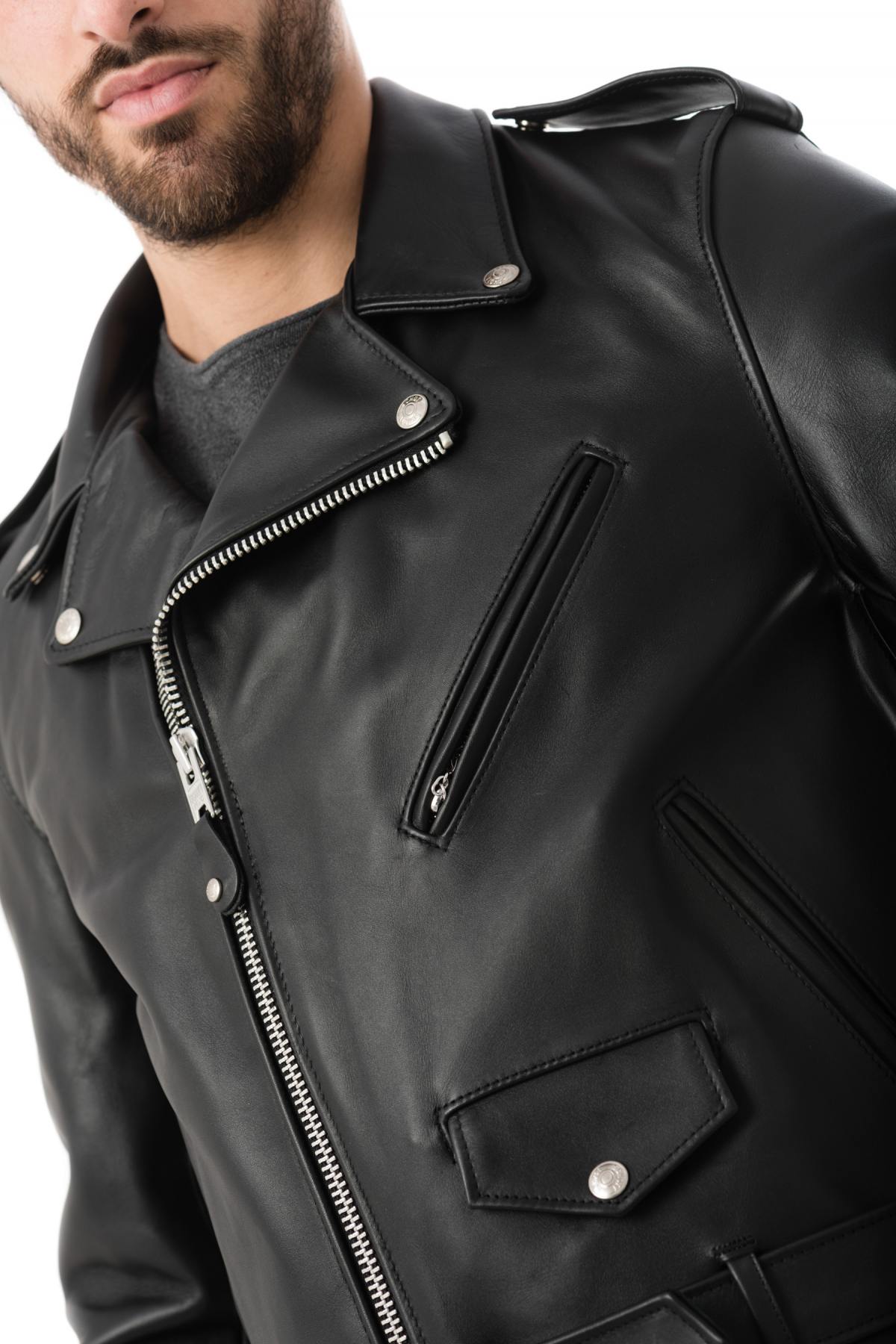 Schott men's perfecto in black cowhide leather - Image n°8