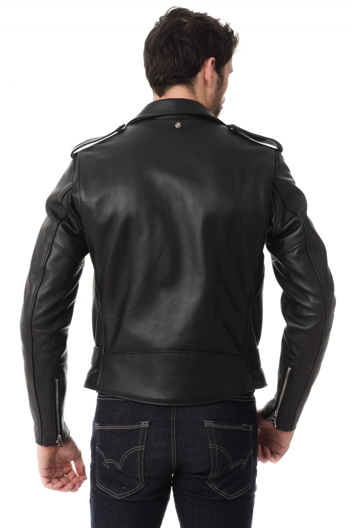 Schott men's perfecto in black cowhide leather - Image n°7