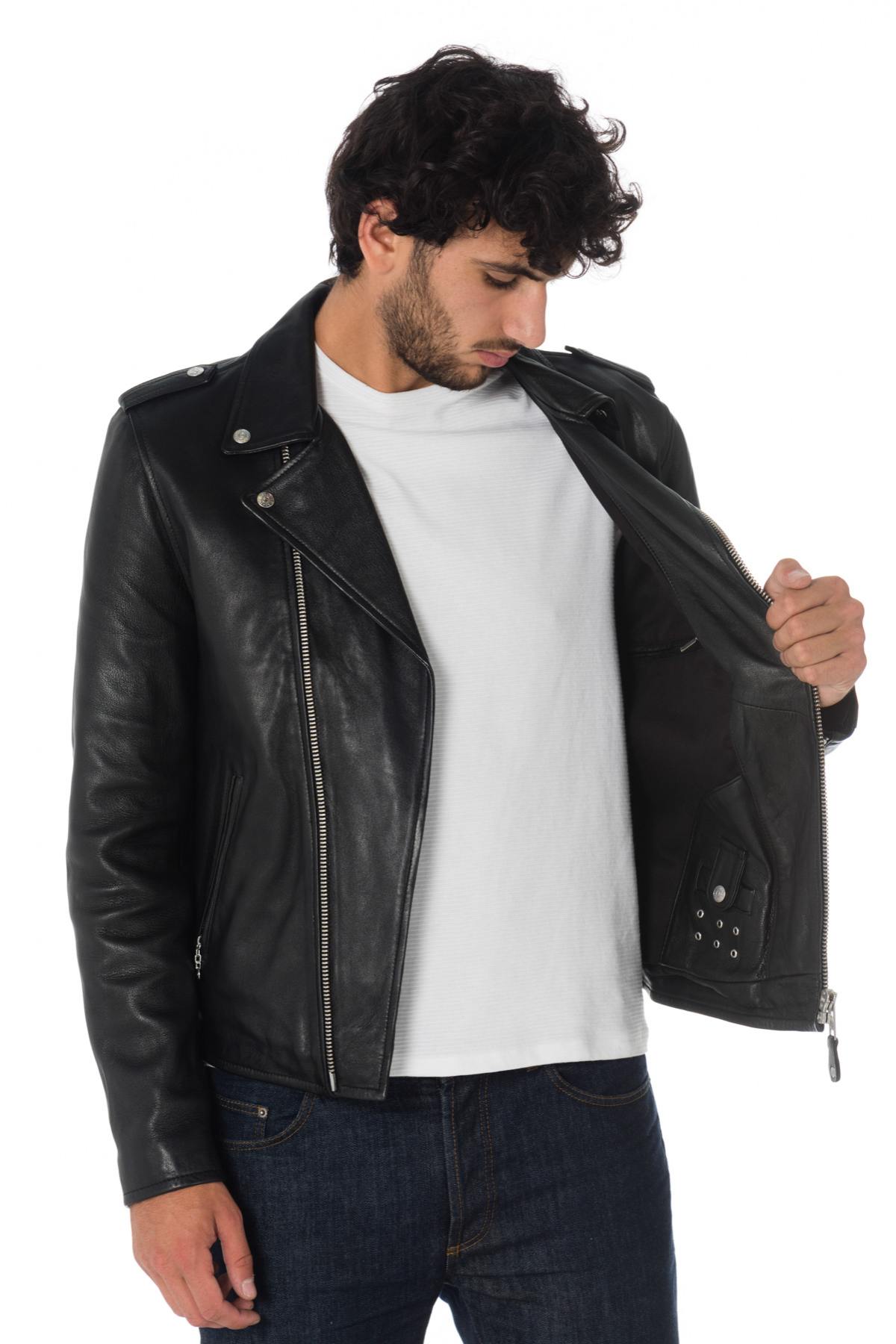 SCHOTT Men's black leather perfecto - Image n°7