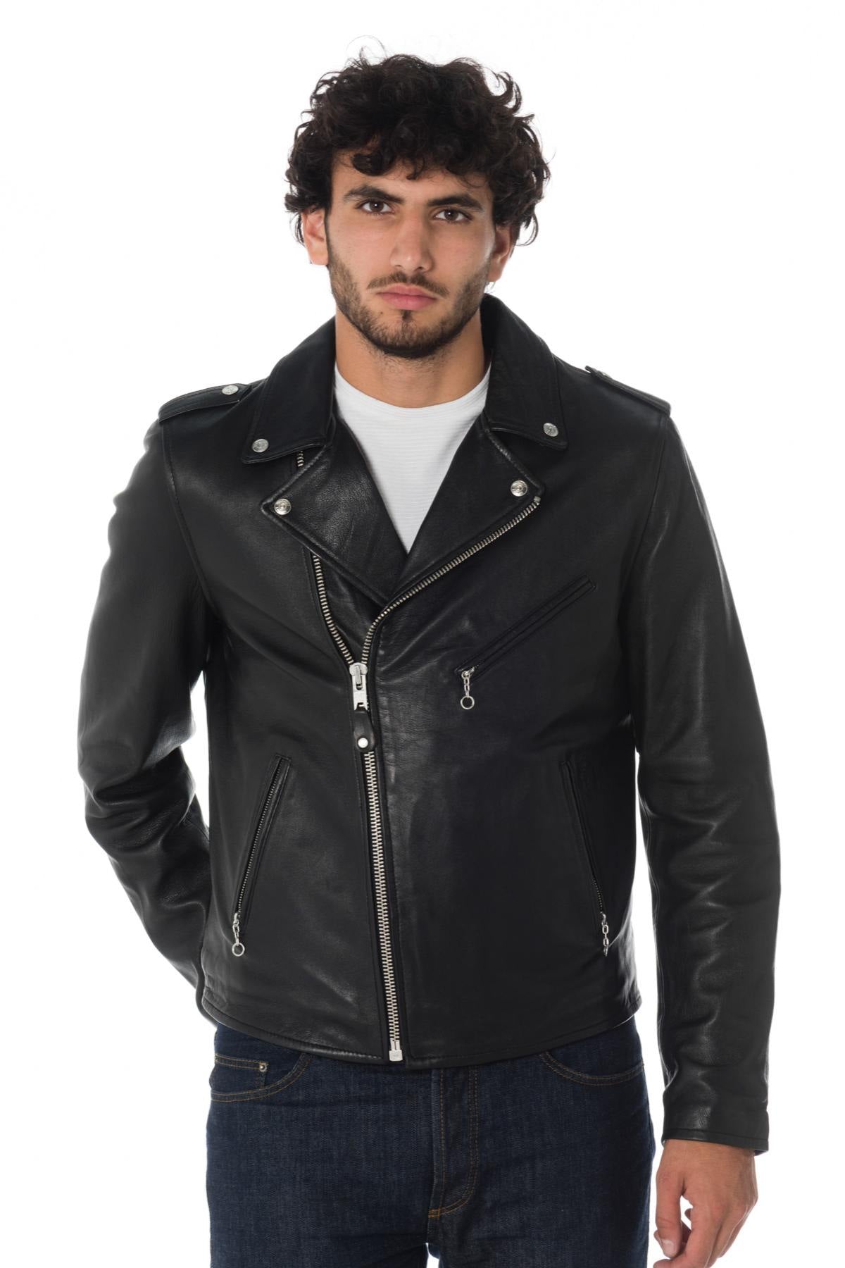 SCHOTT Men's black leather perfecto - Image n°4