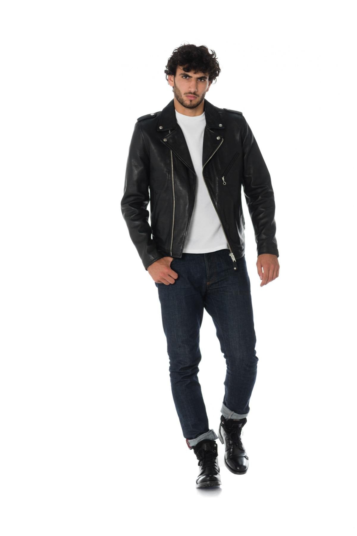 SCHOTT Men's black leather perfecto - Image n°2