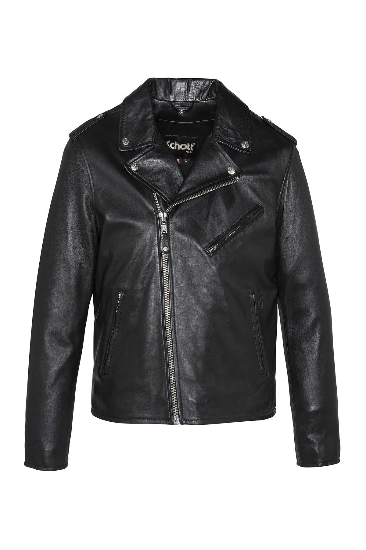 SCHOTT Men's black leather perfecto - Image n°3