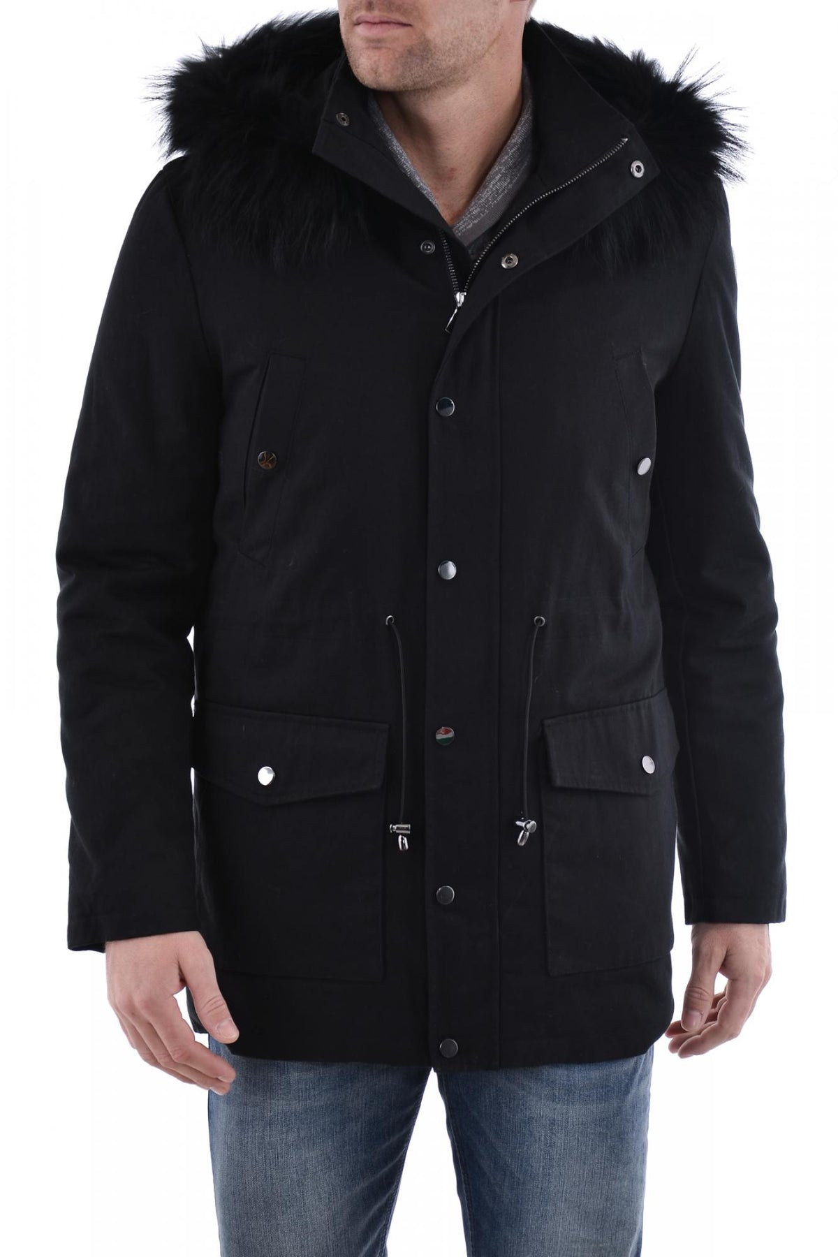 Serge Pariente coat in black cotton - Image n°5