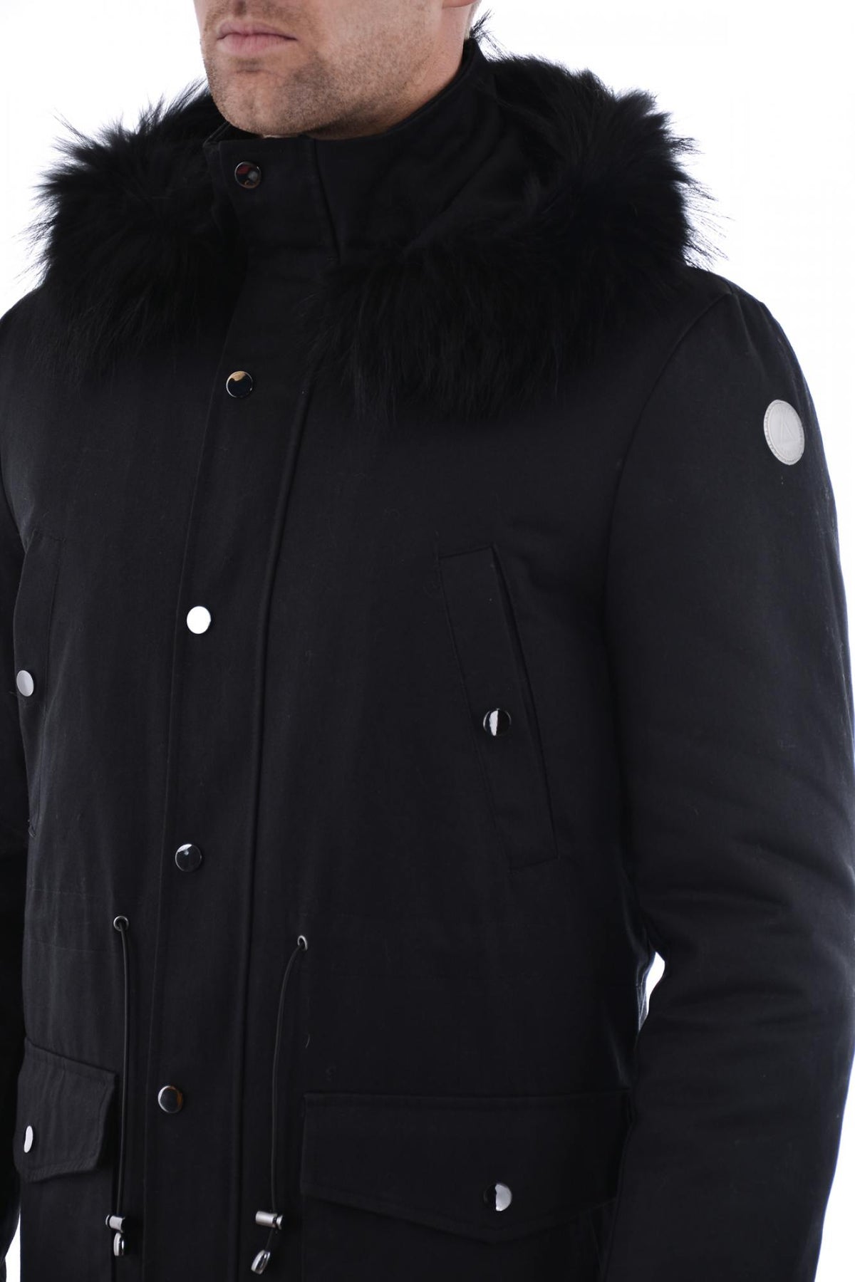 Serge Pariente coat in black cotton - Image n°4