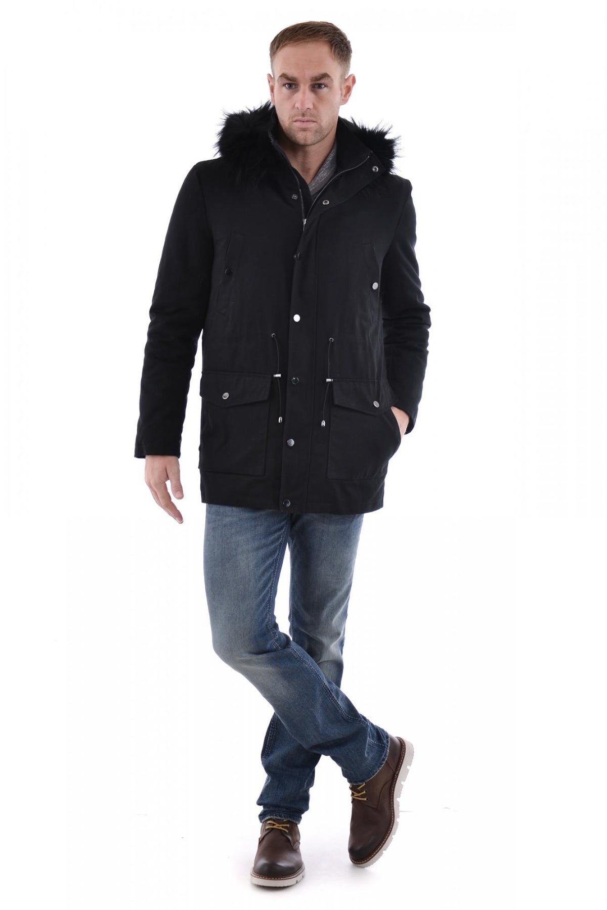 Serge Pariente coat in black cotton - Image n°2