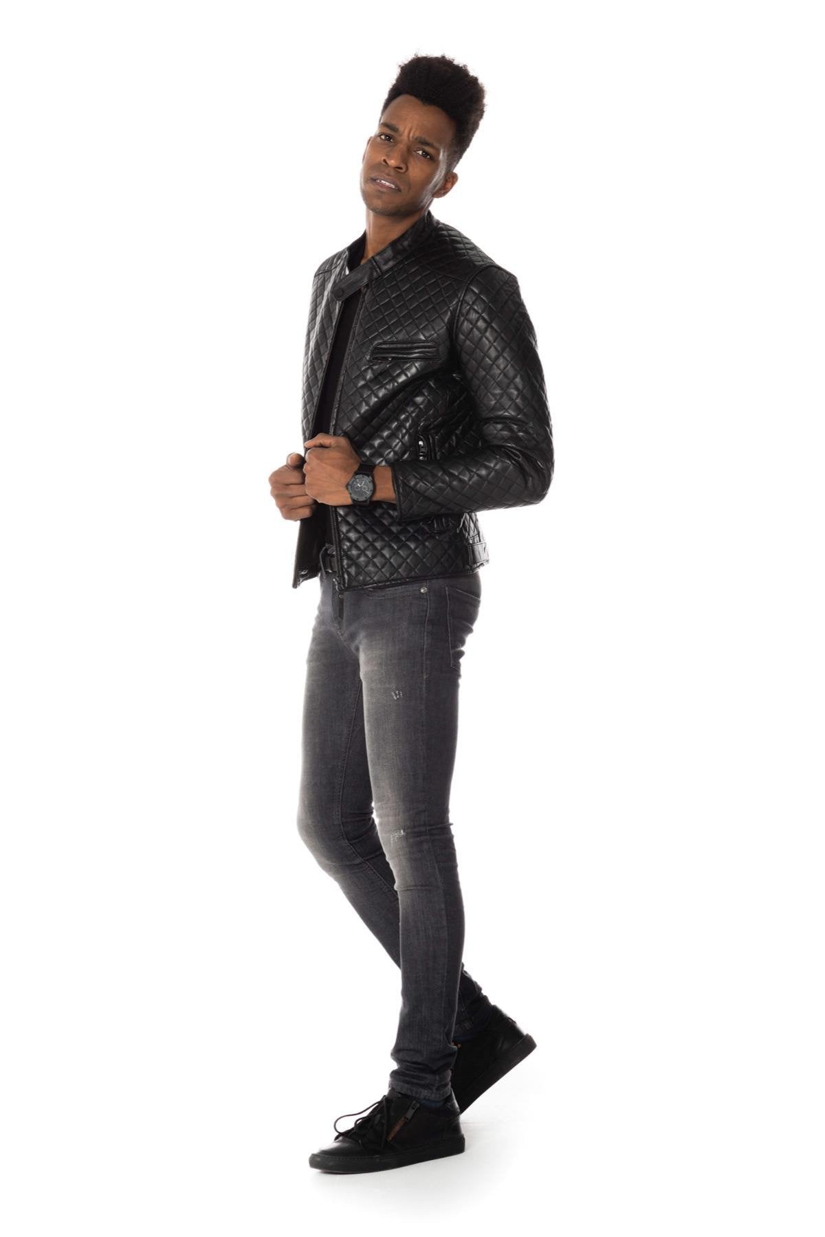 Men's leather jacket Black Serge Pariente - Image n°3