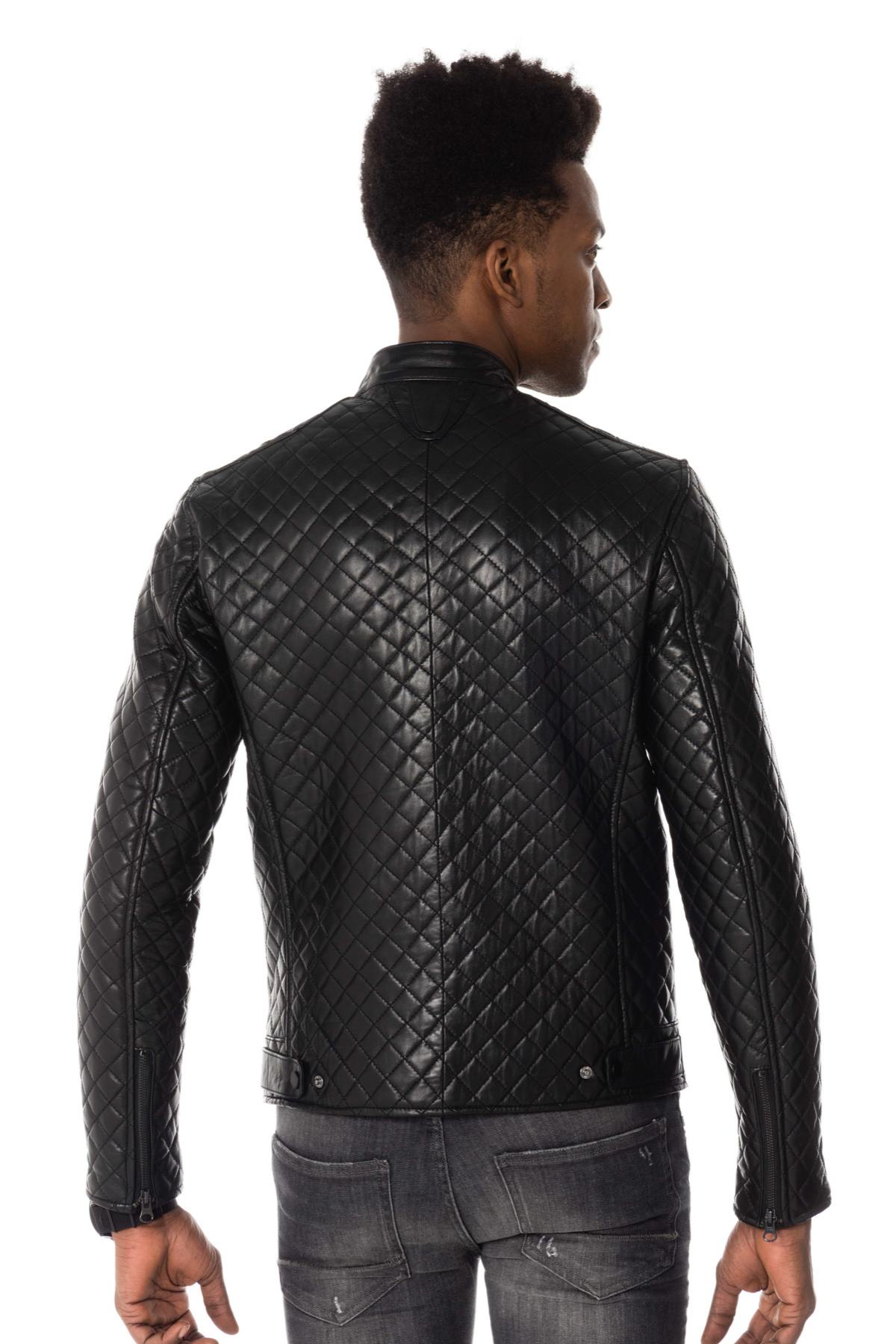 Men's leather jacket Black Serge Pariente - Image n°7