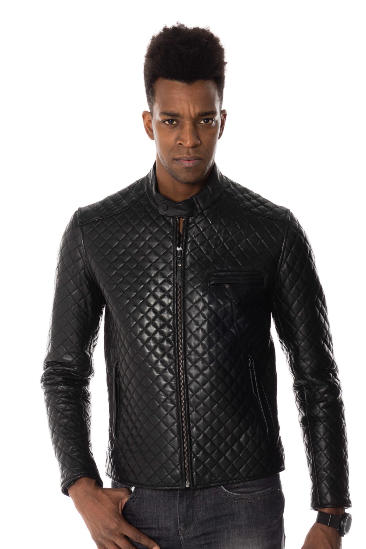 Men's leather jacket Black Serge Pariente - Image n°6