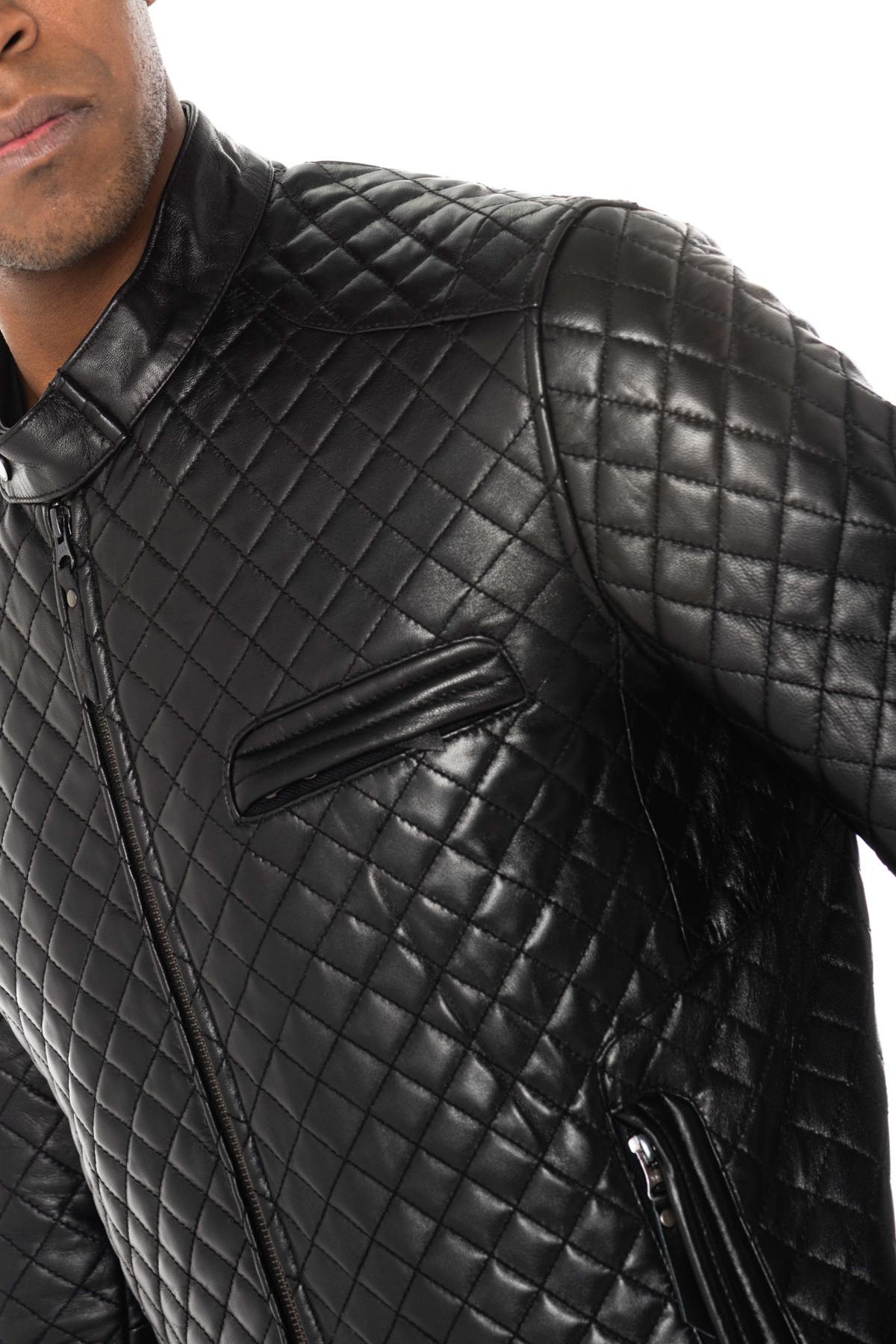 Men's leather jacket Black Serge Pariente - Image n°9