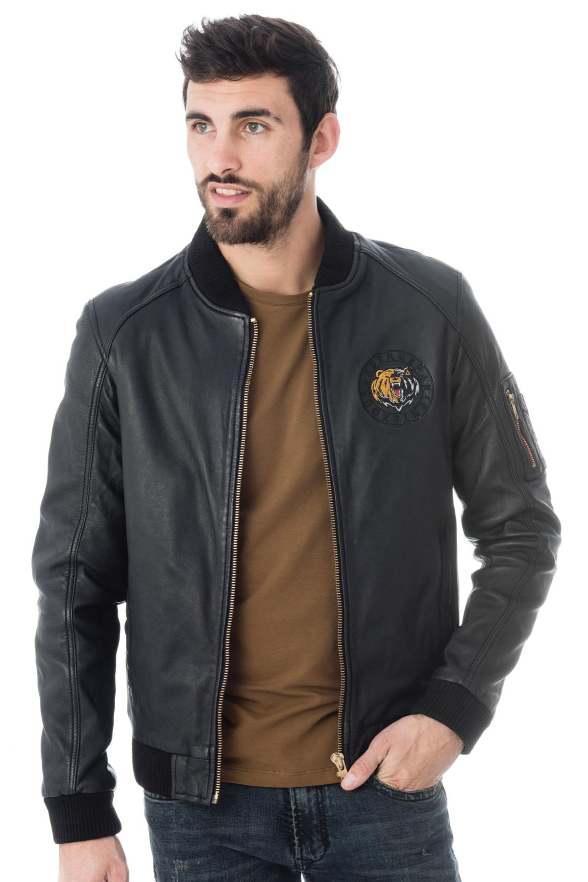 Black bomber with bear head on the back - Image n°4