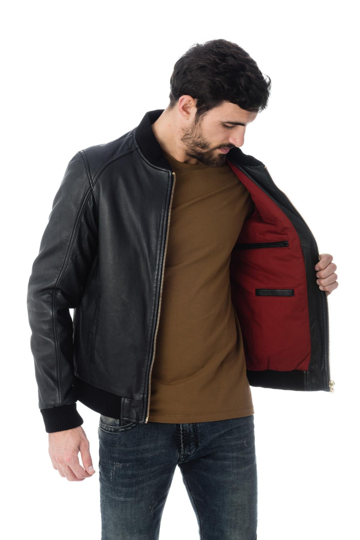 Black bomber with bear head on the back - Image n°5