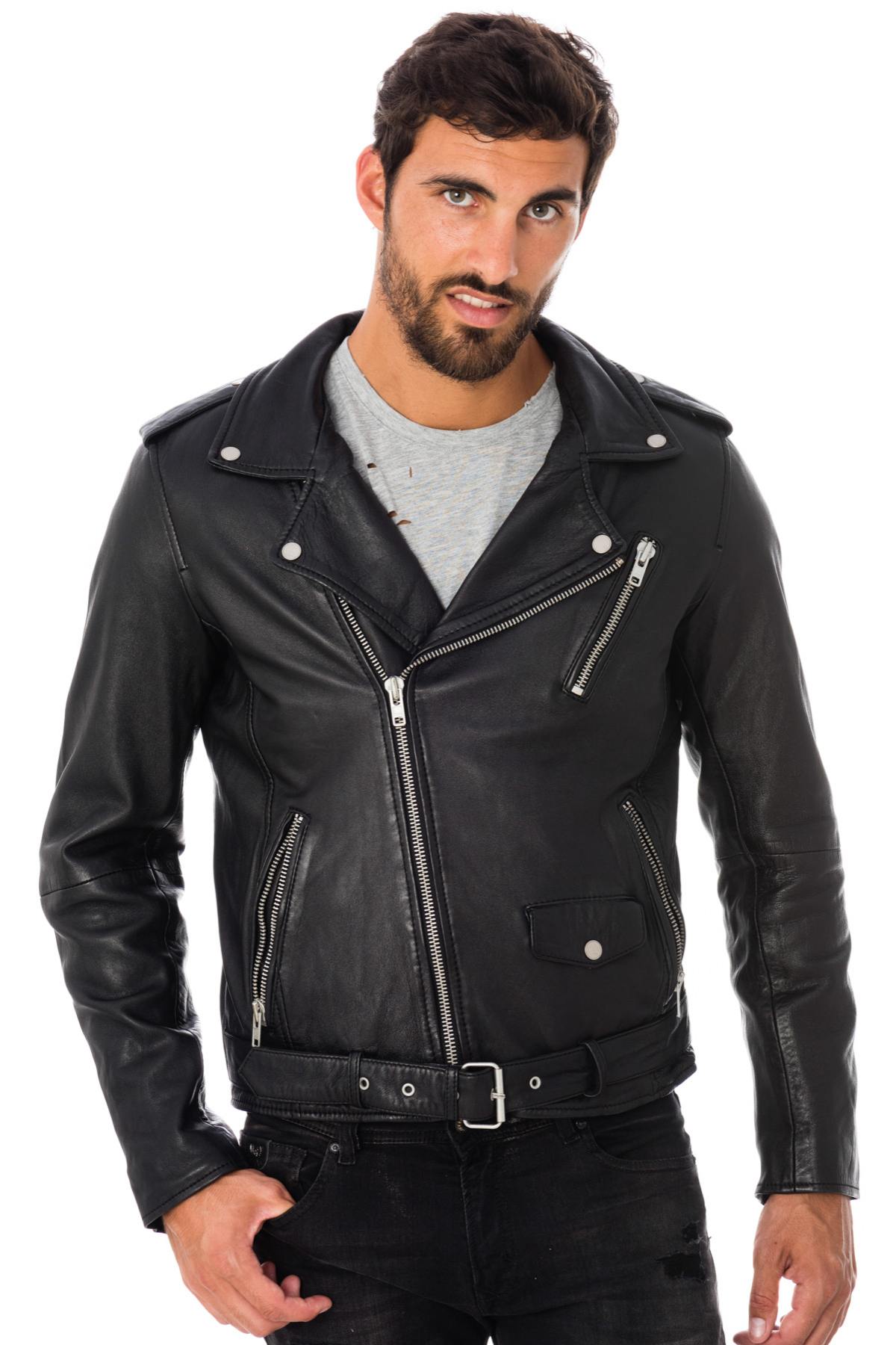 Serge Pariente Biker Jacket in black lambskin - Image n°3