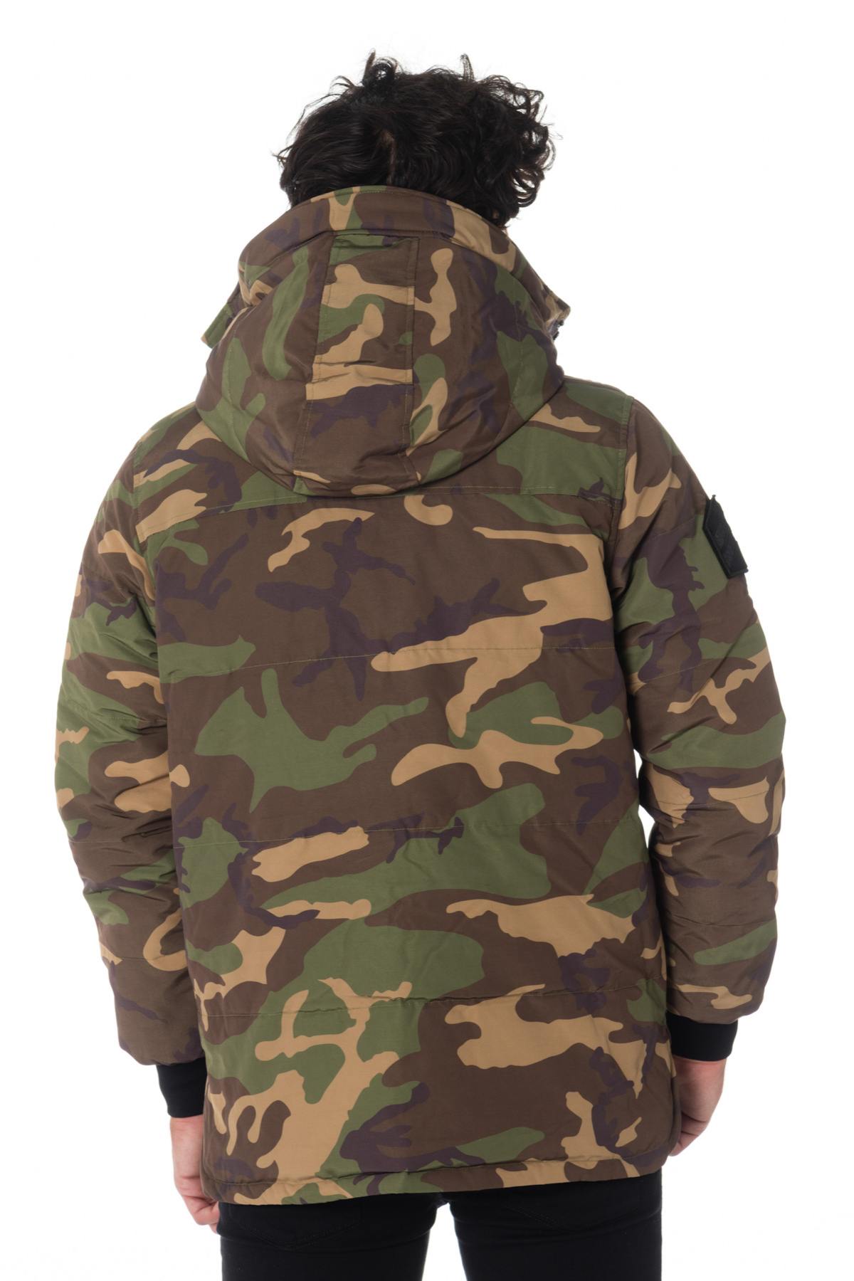 Reversible khaki and black camouflage jacket - Image n°7