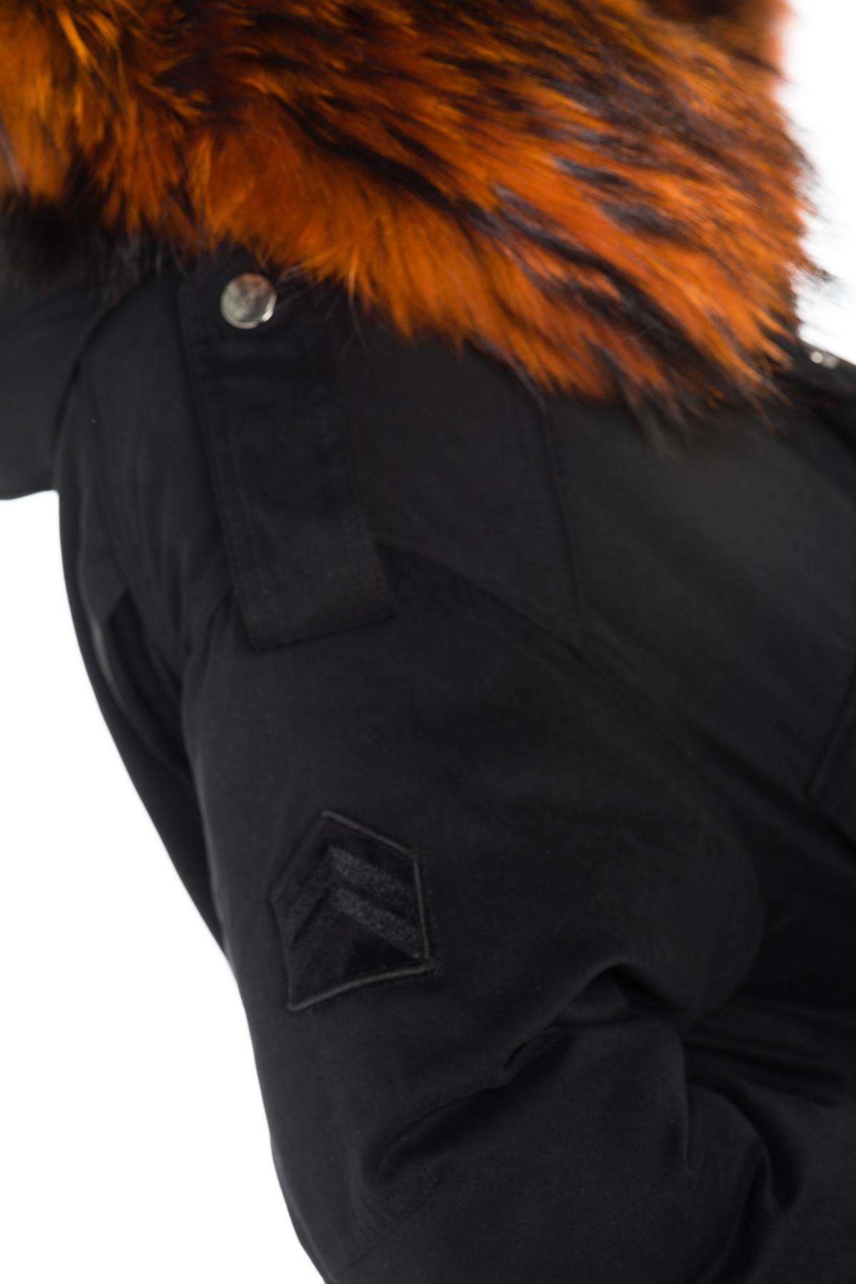 Women's jacket with orange raccoon fur - Image n°7