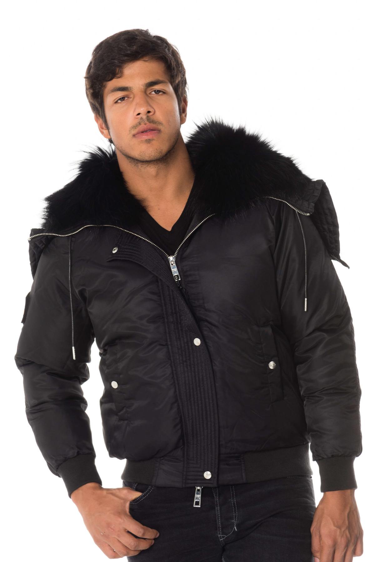 Jacket with hood and raccoon fur - Image n°1