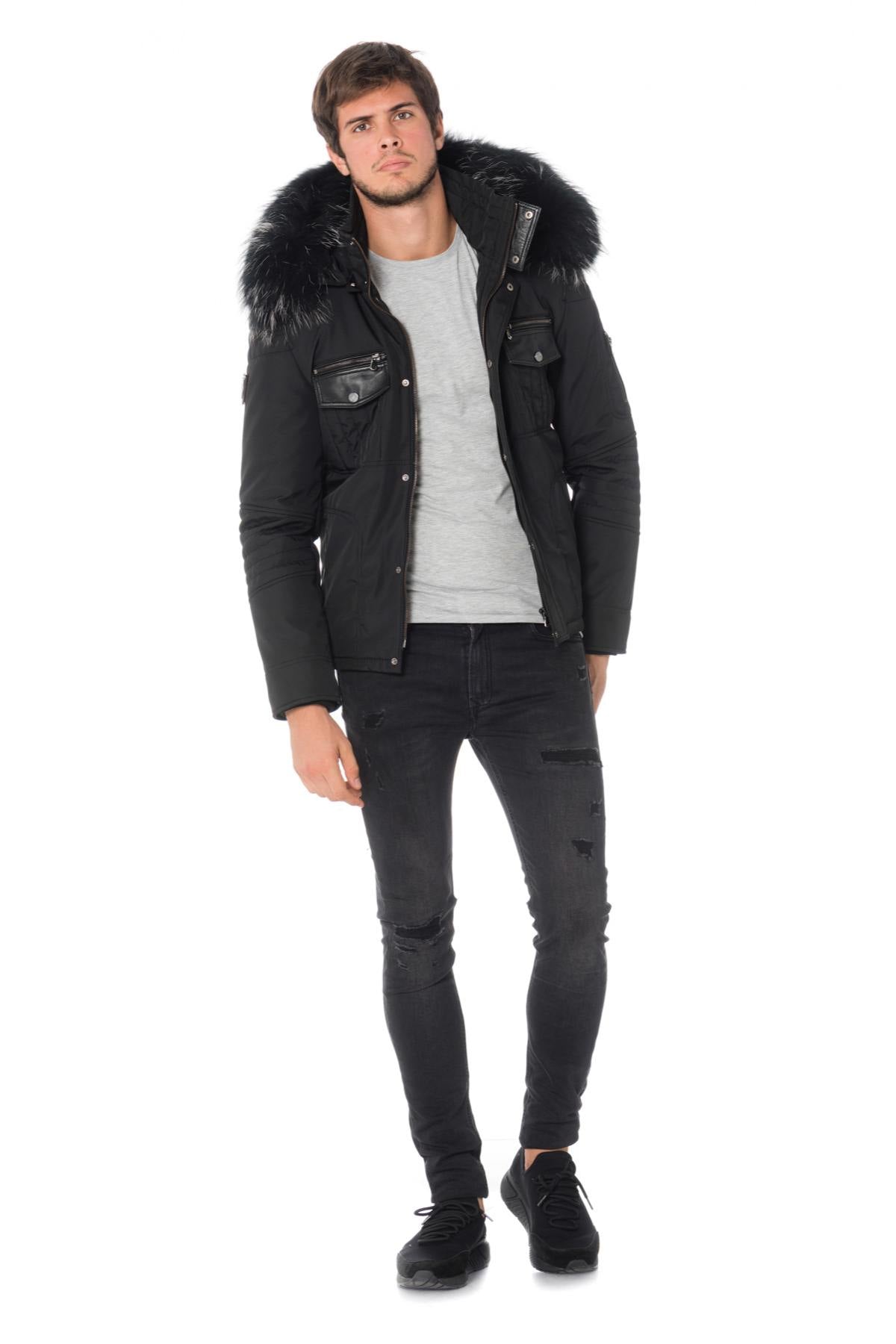 Ventiuno Down Jacket Black Silver fur collar - Image n°2