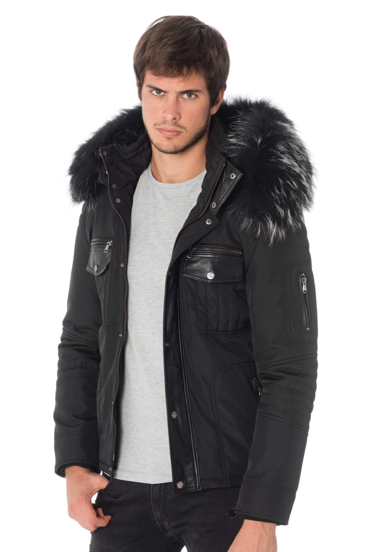 Ventiuno Down Jacket Black Silver fur collar - Image n°3