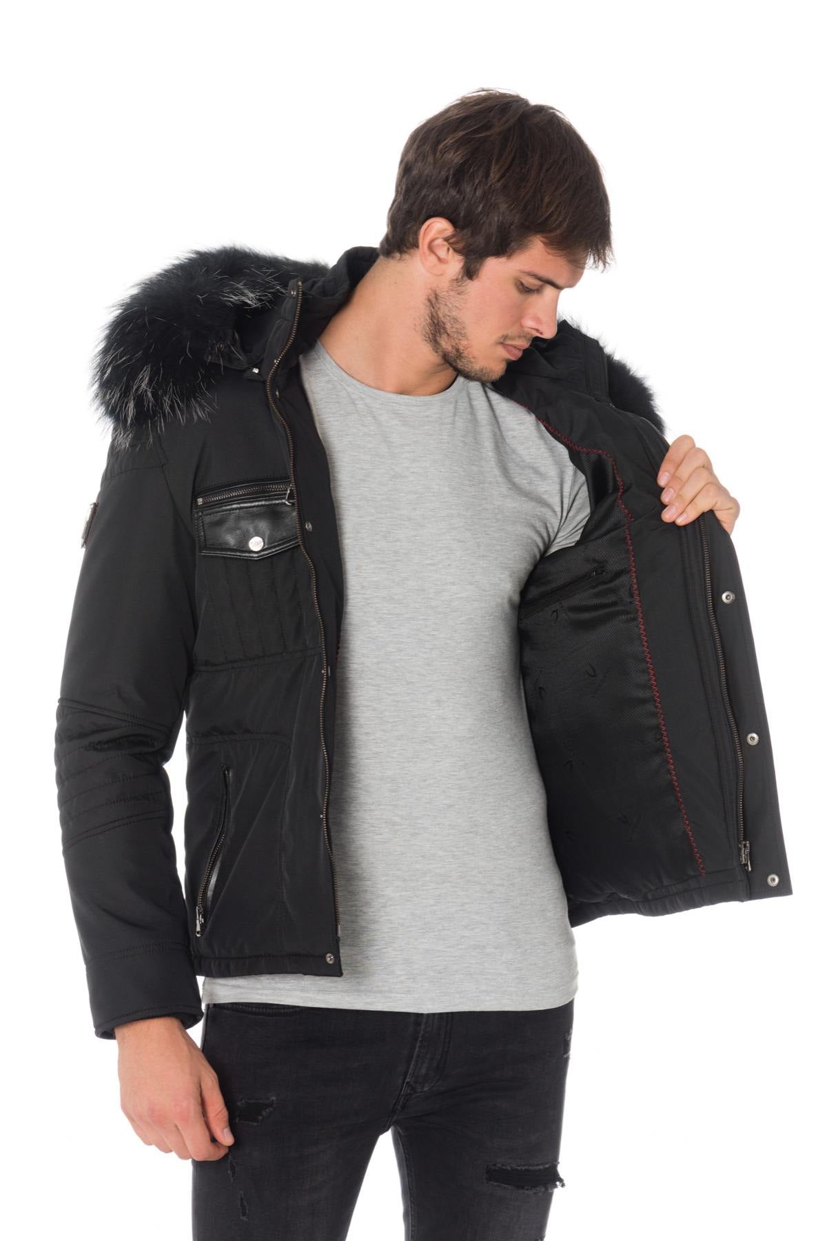 Ventiuno Down Jacket Black Silver fur collar - Image n°6