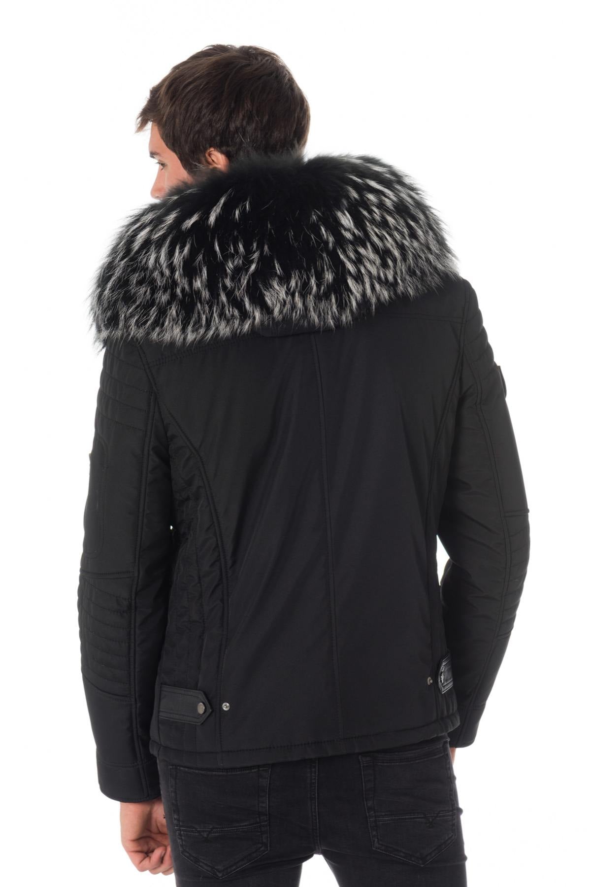 Ventiuno Down Jacket Black Silver fur collar - Image n°4