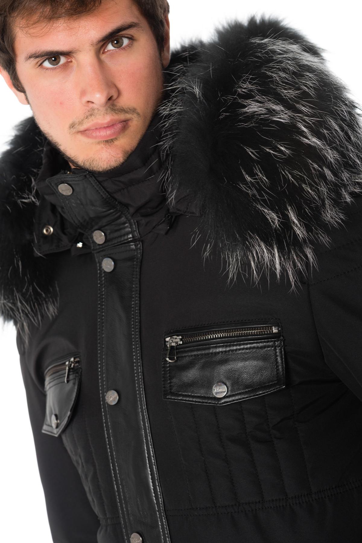 Ventiuno Down Jacket Black Silver fur collar - Image n°7