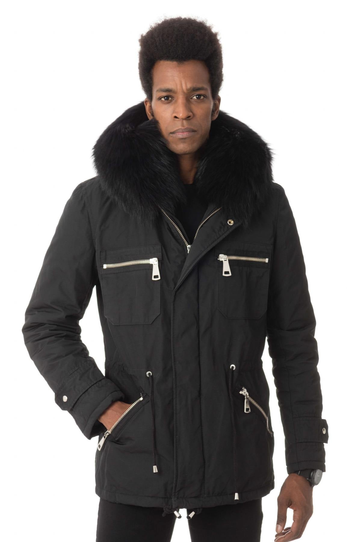 Polyester parka with raccoon hood - Image n°1