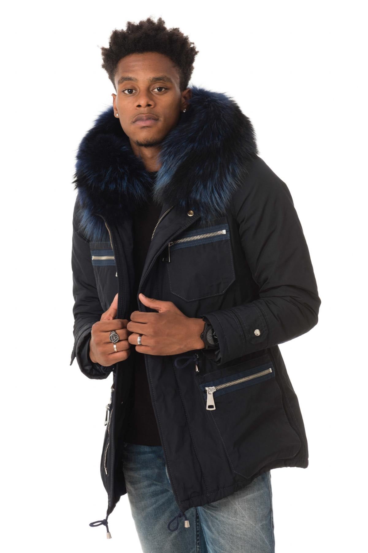 Men's jacket with fox fur - Image n°1