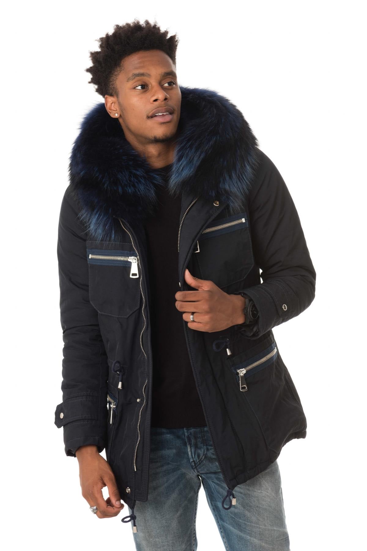 Men's jacket with fox fur - Image n°4