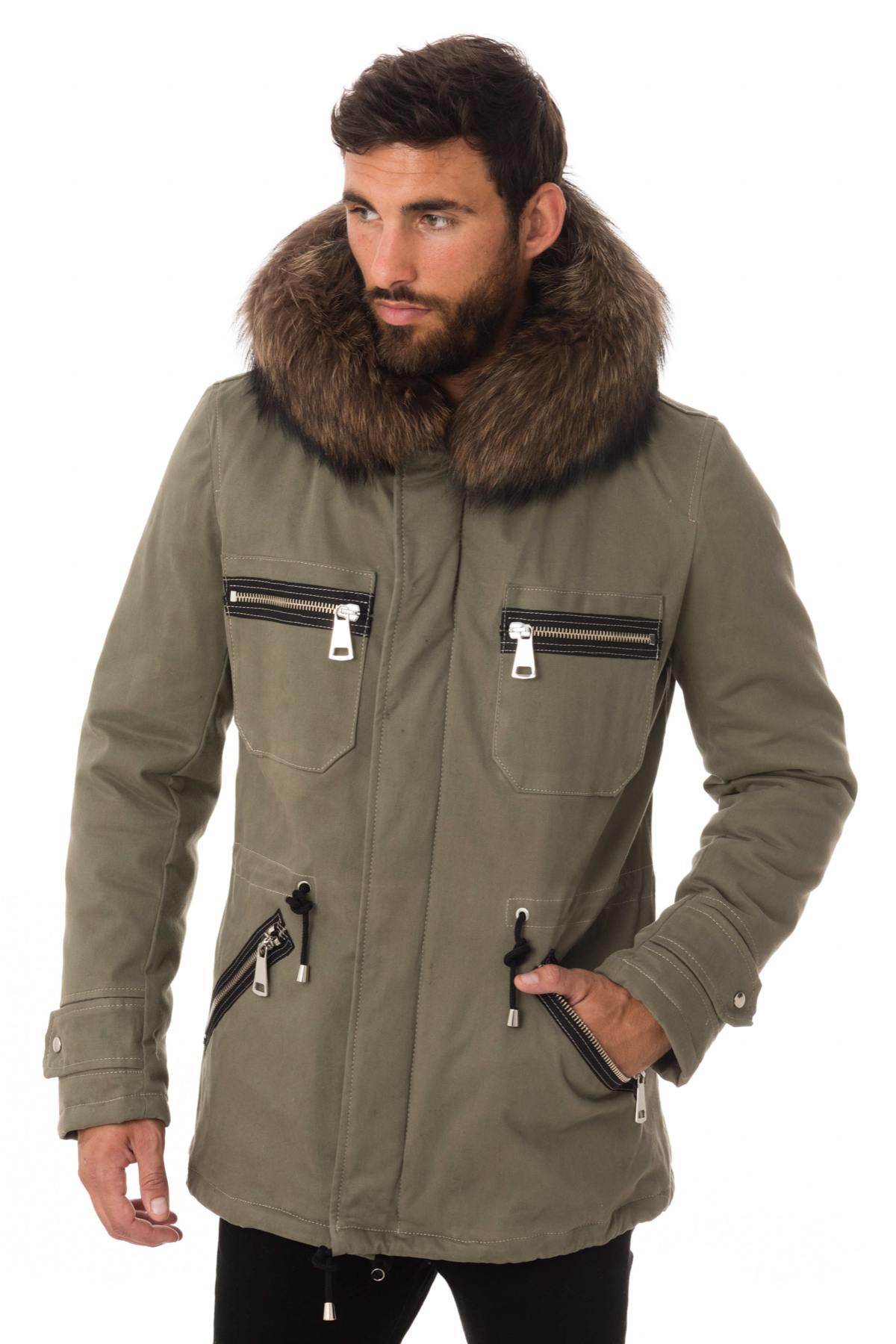 Men's parka with fur hood - Image n°1