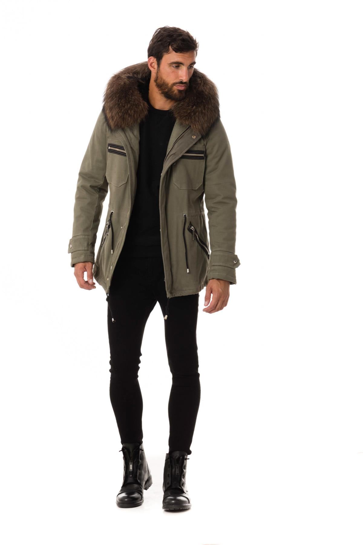 Men's parka with fur hood - Image n°2