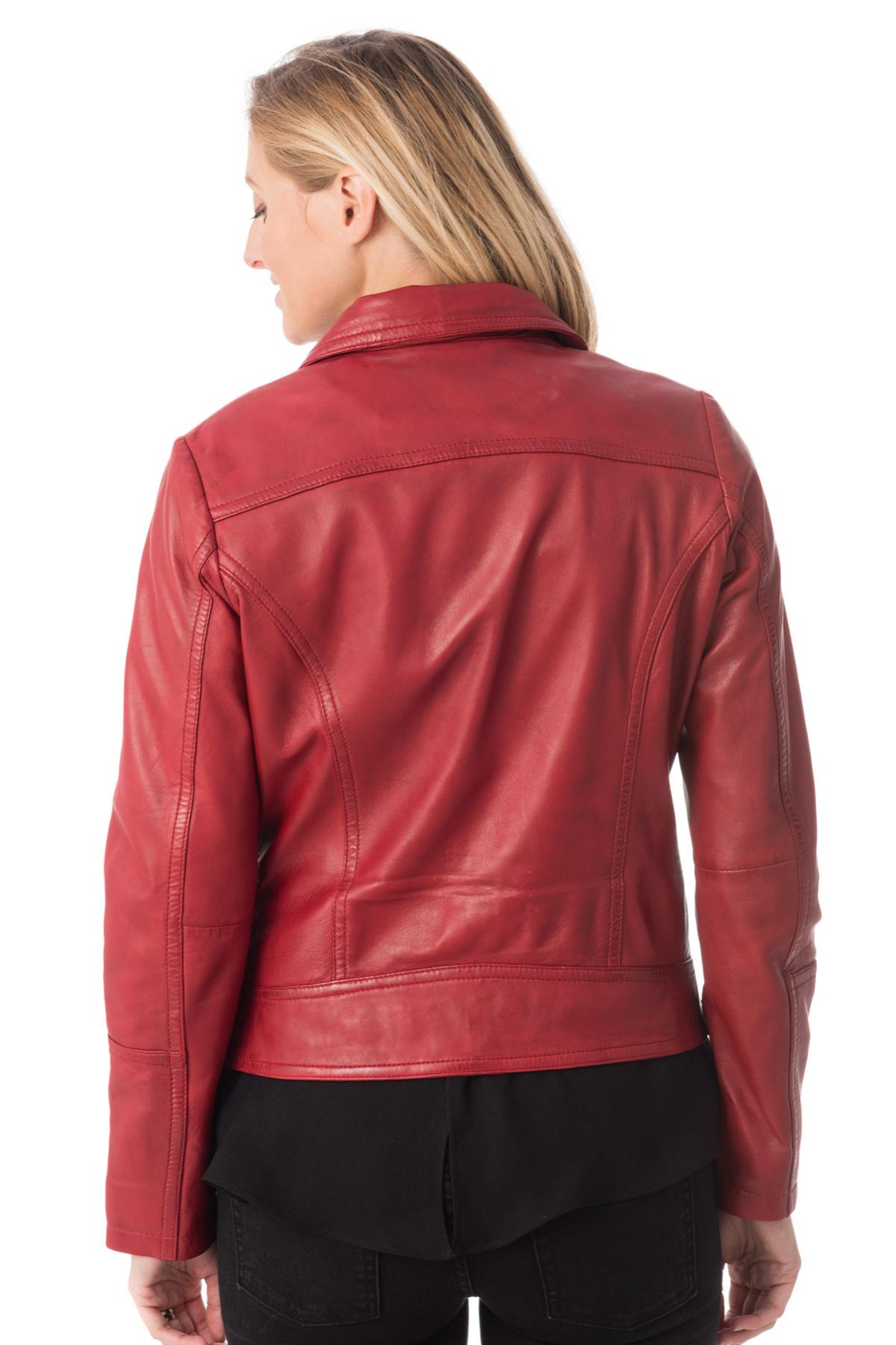 Red leather perfecto for large sizes - Image n°5