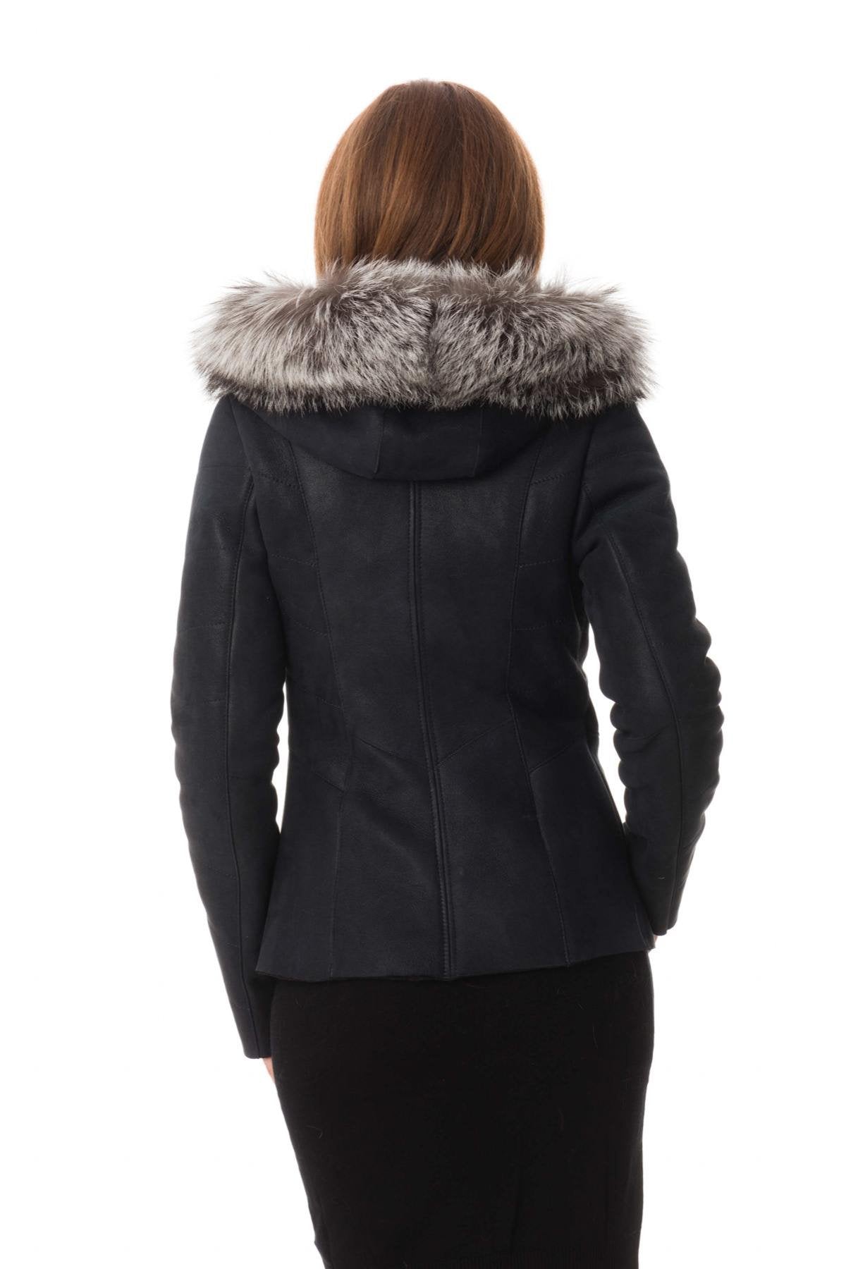 Hooded shearling with fox fur - Image n°5