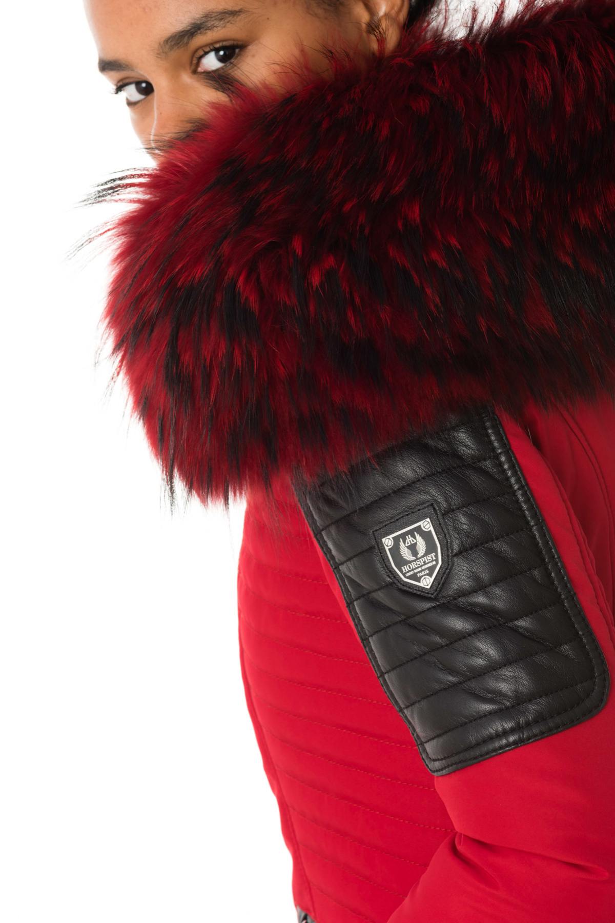 Red down jacket with red collar - Image n°8