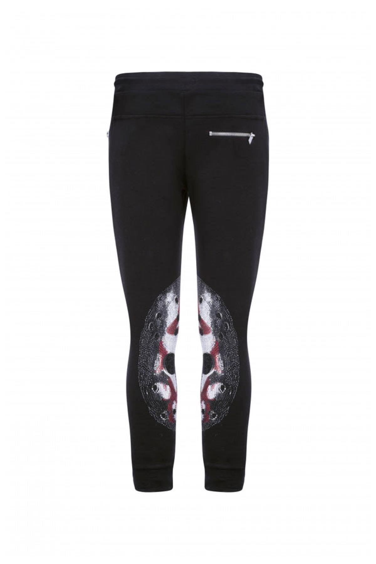 Black jogging pants with rhinestones - Image n°3