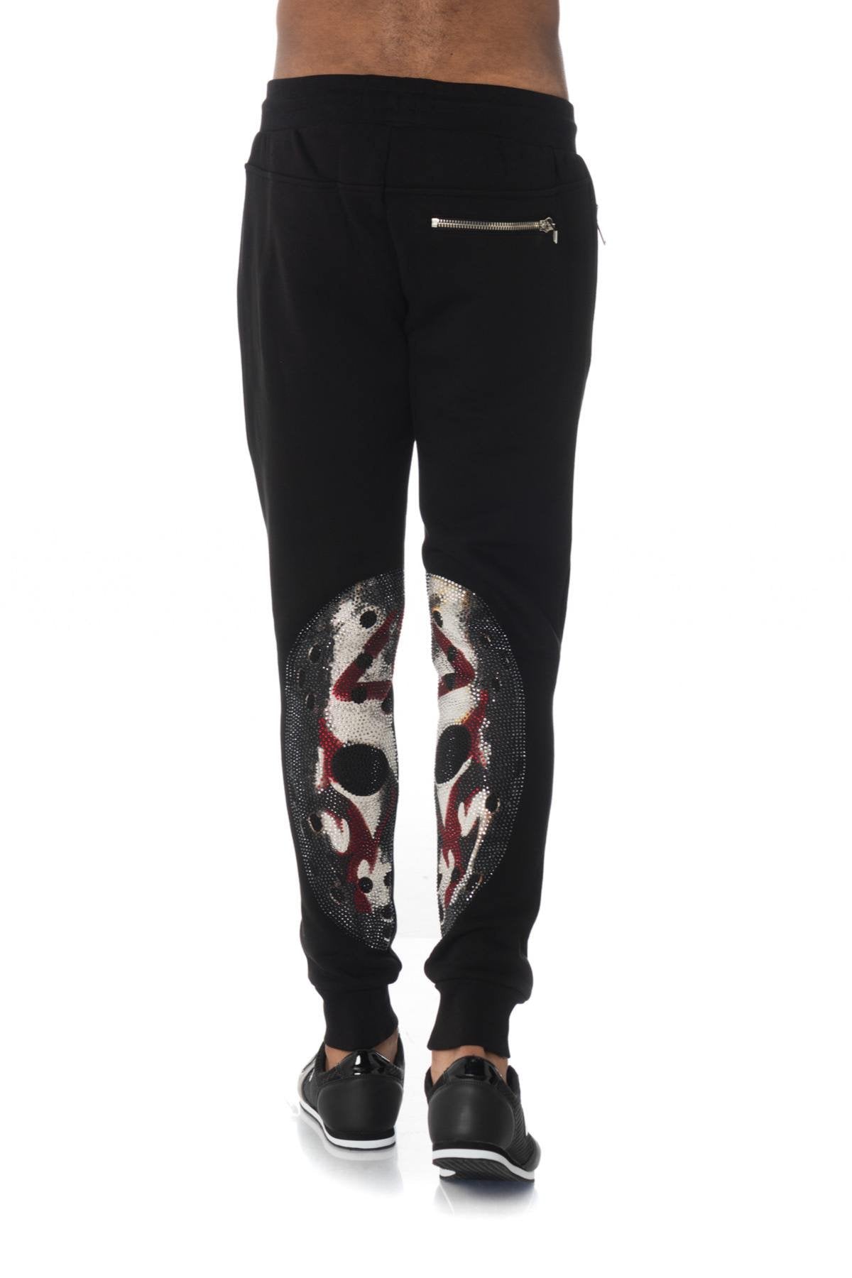 Black jogging pants with rhinestones - Image n°4