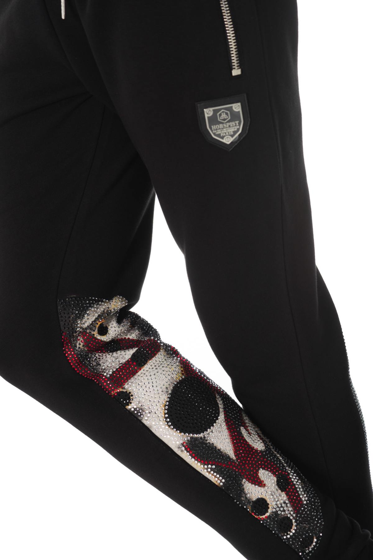 Black jogging pants with rhinestones - Image n°7