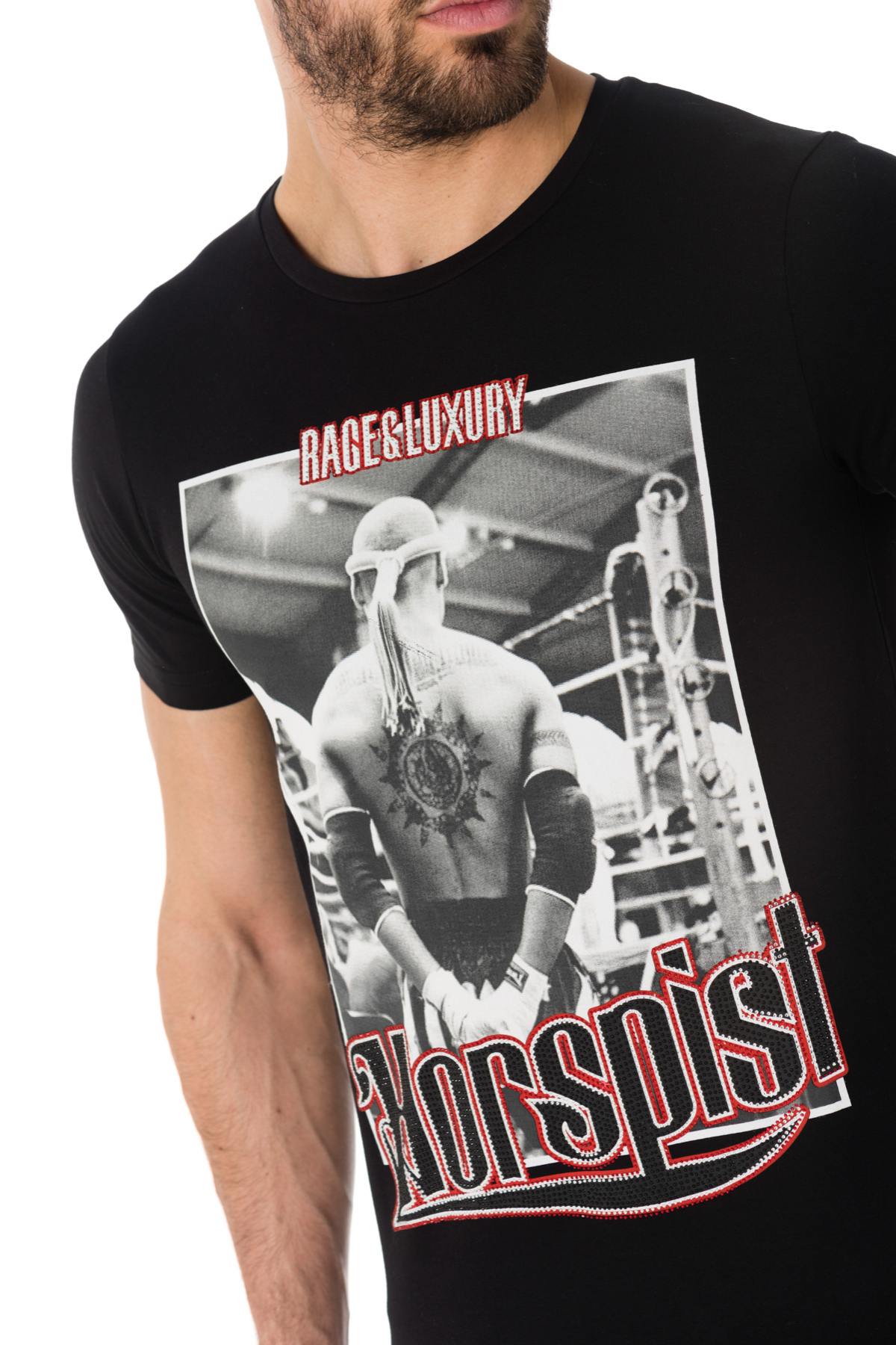  Horspist men's t-shirt with print and rhinestones - Image n°5