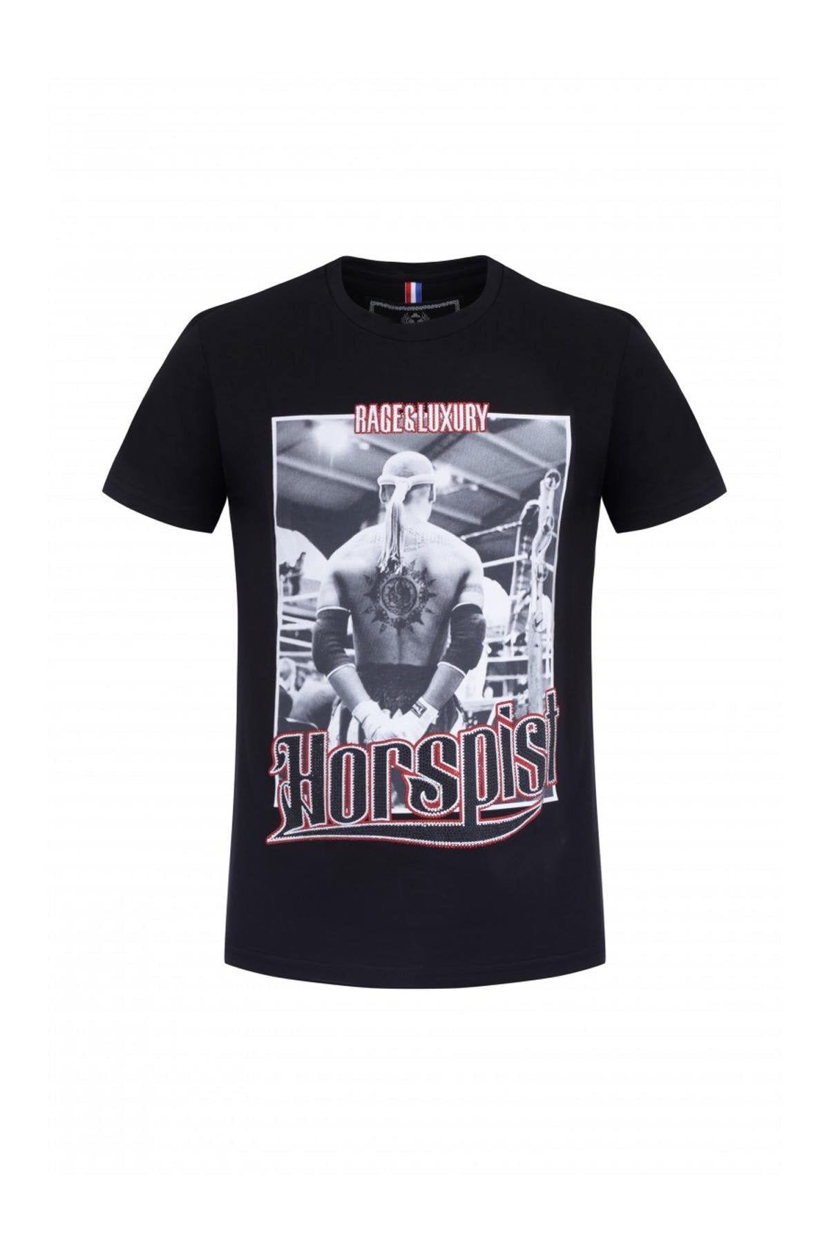  Horspist men's t-shirt with print and rhinestones - Image n°3