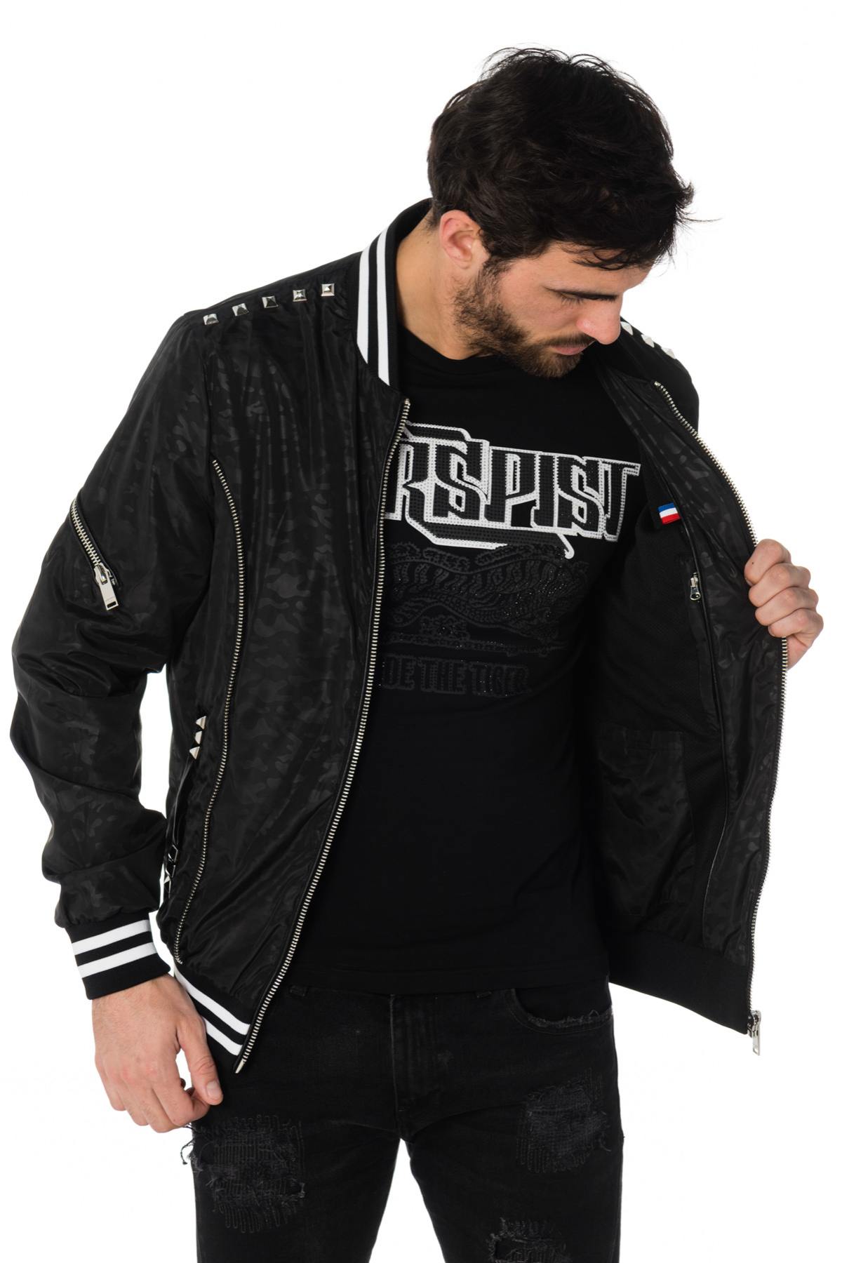 Horspist black camouflage jacket with studs - Image n°7