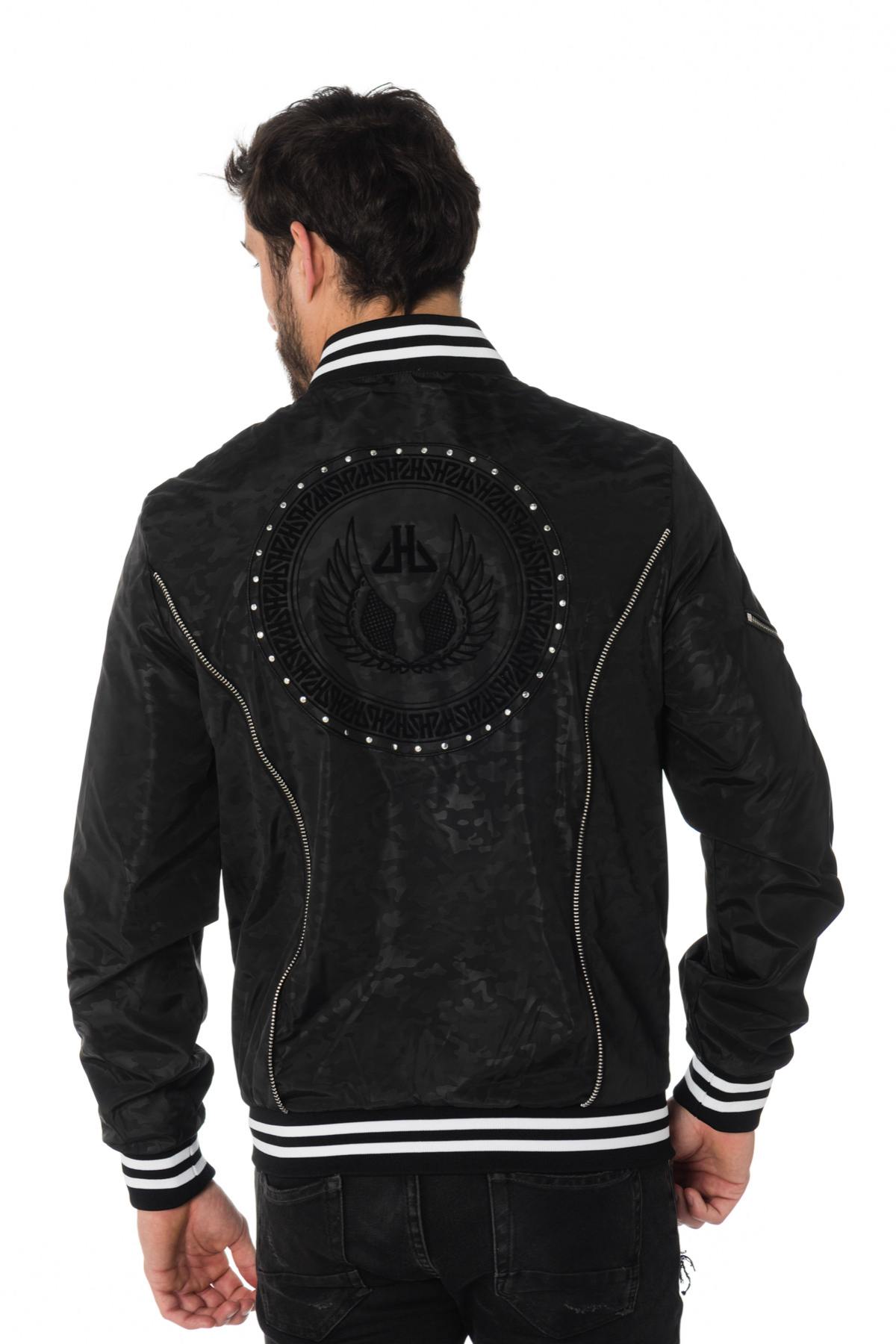 Horspist black camouflage jacket with studs - Image n°8