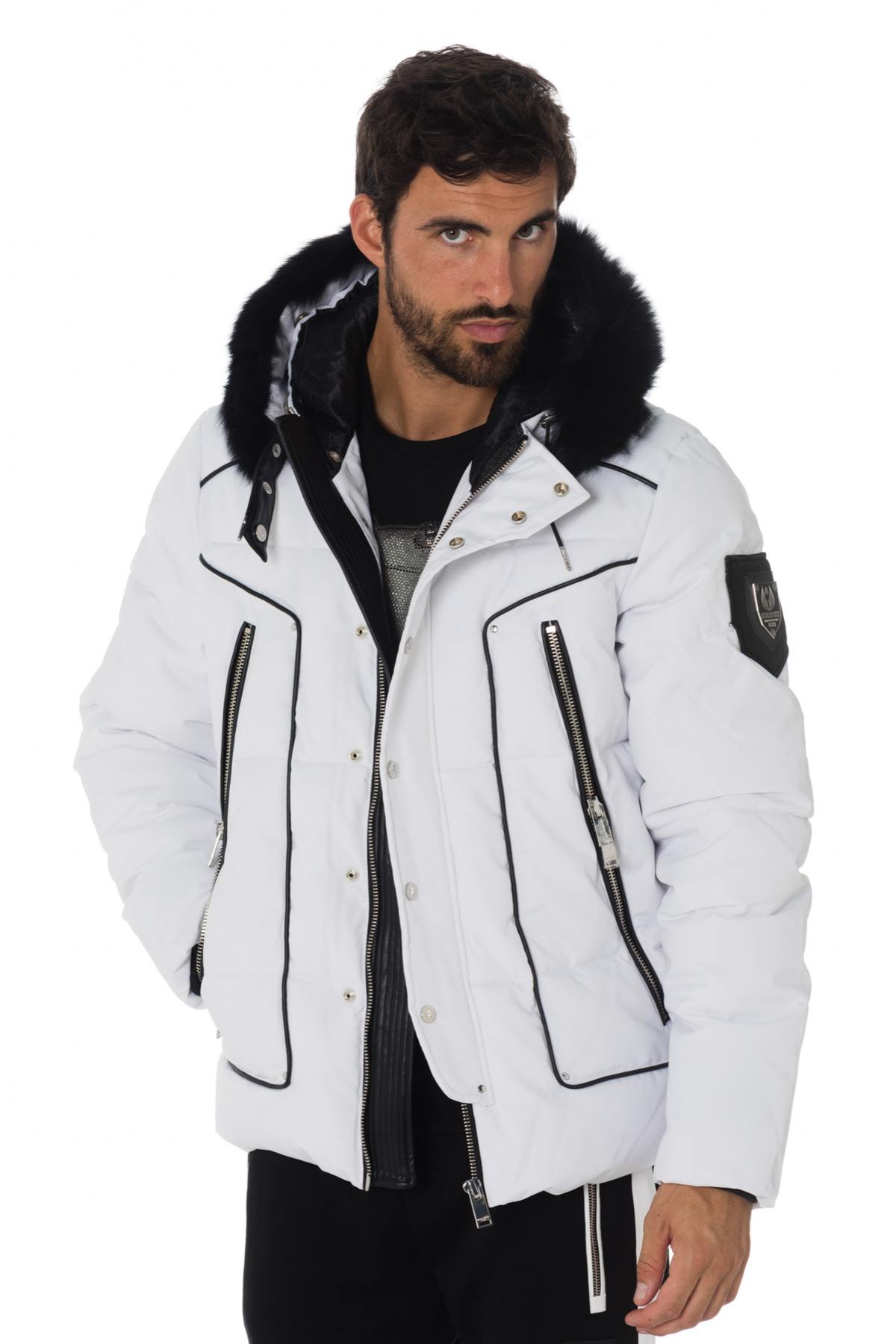 White Horspist down jacket with black fox fur - Image n°8