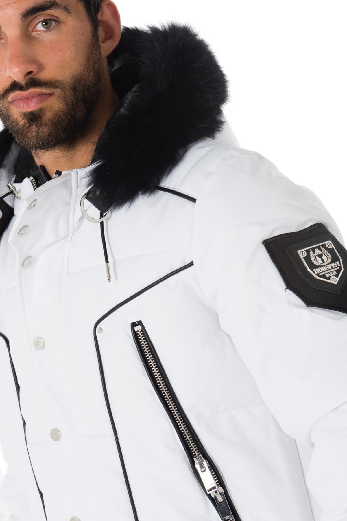 White Horspist down jacket with black fox fur - Image n°4