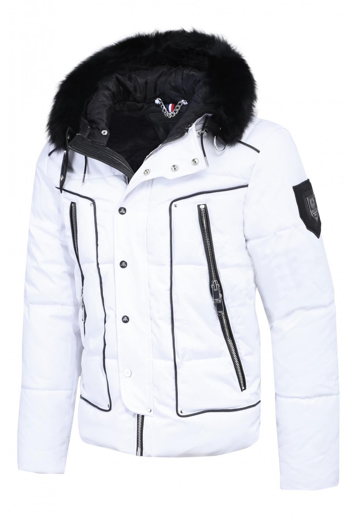 White Horspist down jacket with black fox fur - Image n°9