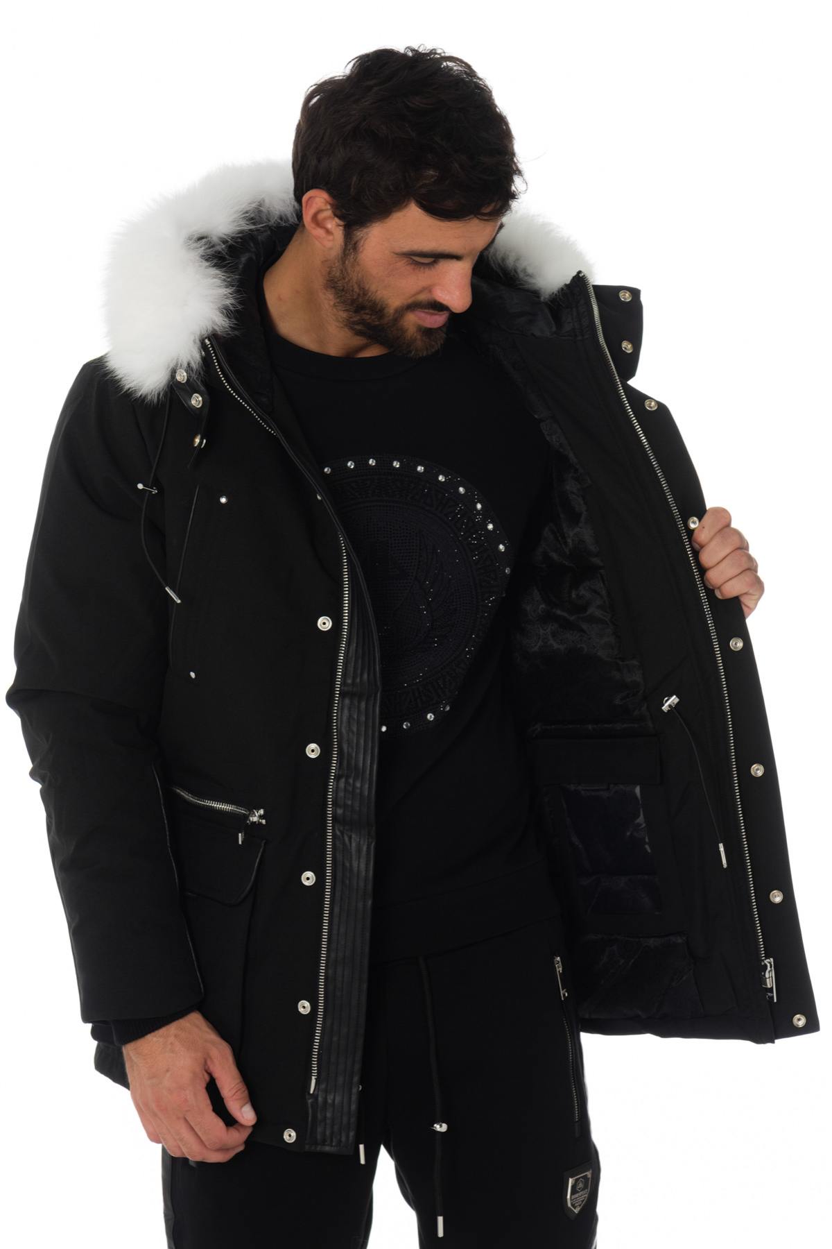 Black Horspist Parka with White Fox Fur - Image n°9