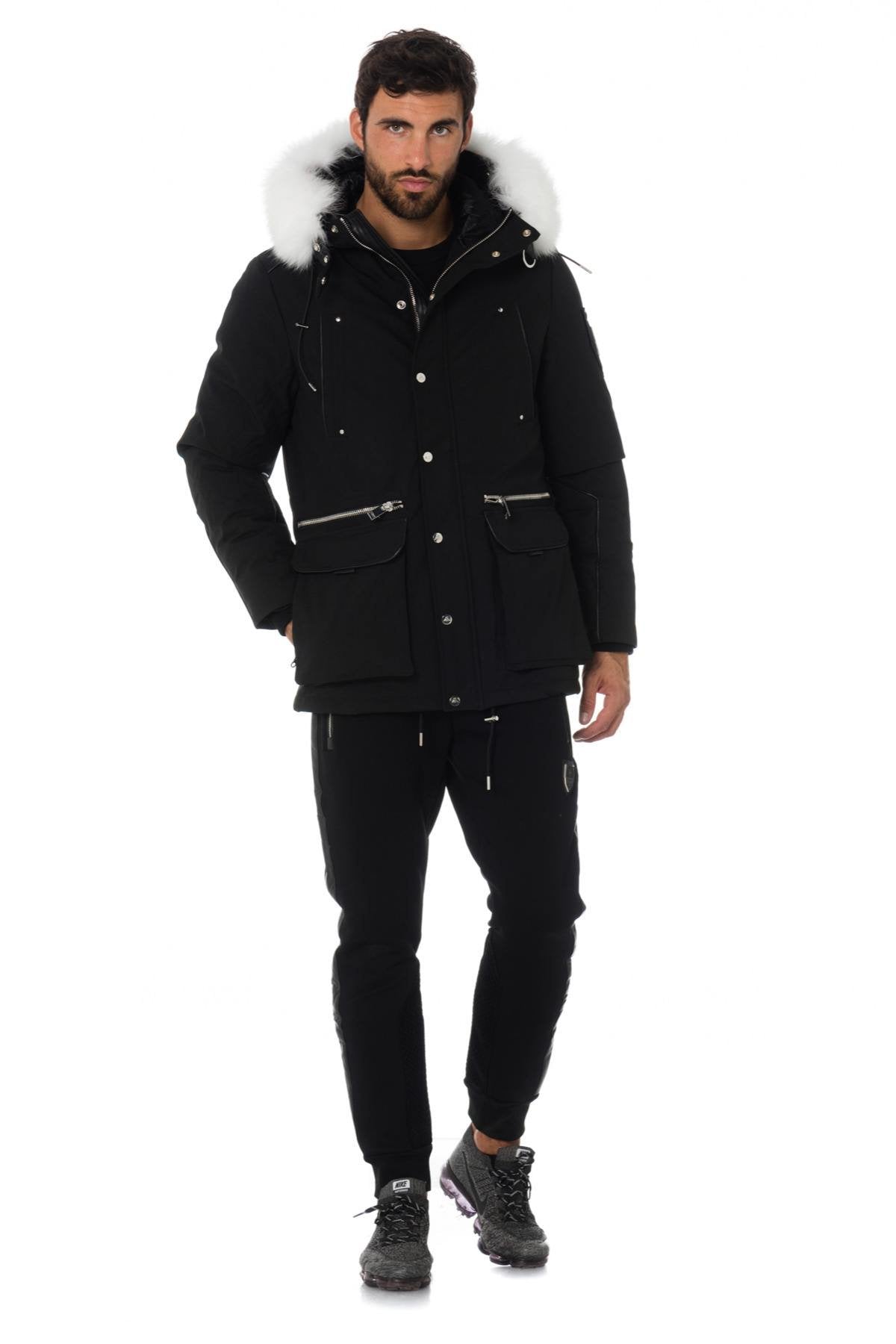 Black Horspist Parka with White Fox Fur - Image n°2