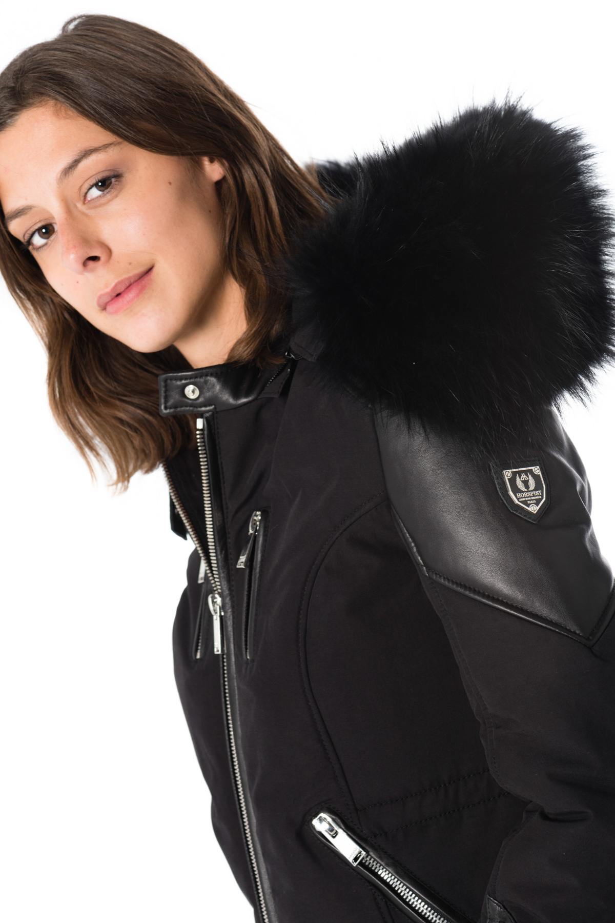 Horspist women's black down jacket with black collar - Image n°6