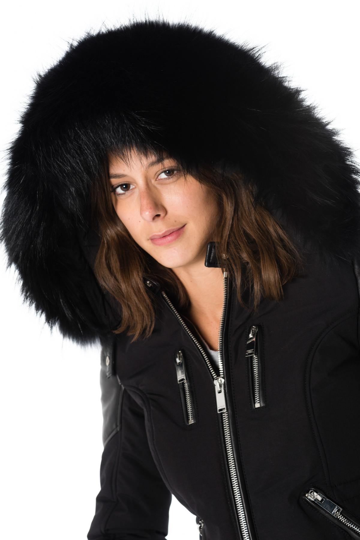 Horspist women's black down jacket with black collar - Image n°7