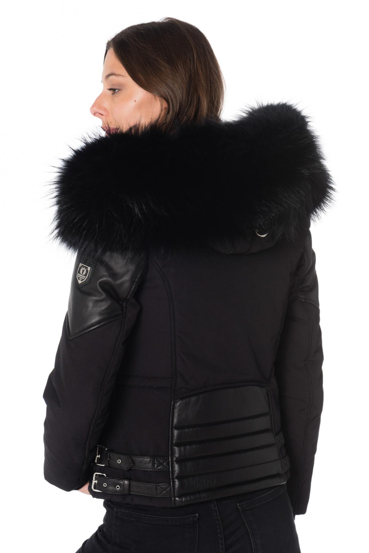 Horspist women's black down jacket with black collar - Image n°5