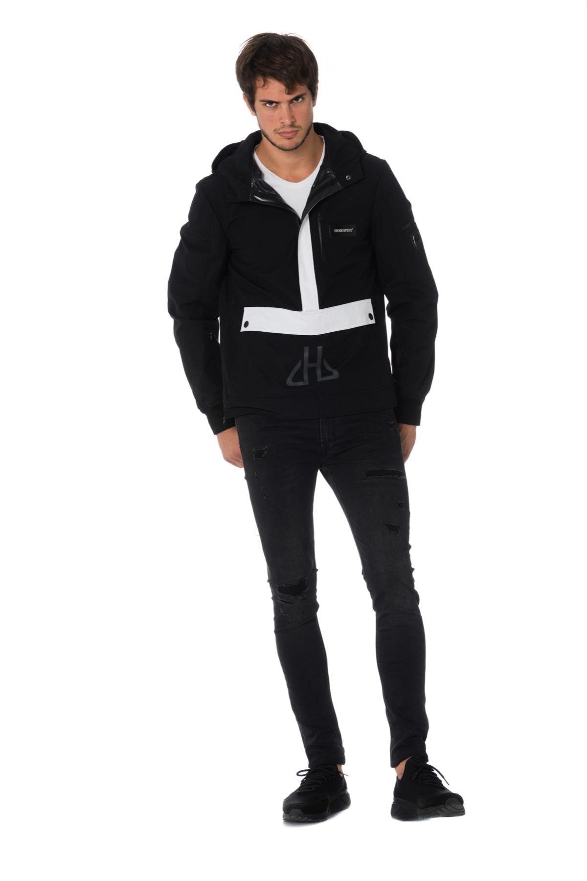 Horspist men's black and white windbreaker - Image n°2